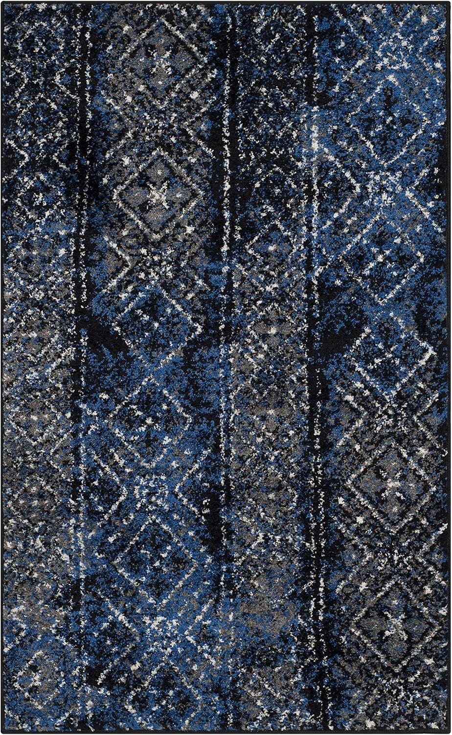 image:imageSAFAVIEH Area Rug 8x10 Adirondack Collection Large Black amp Silver Moroccan Boho Design NonShedding amp Easy Cleaning Ideal for Living Room Bedroom Office Dining Space ADR111CBlueBlack