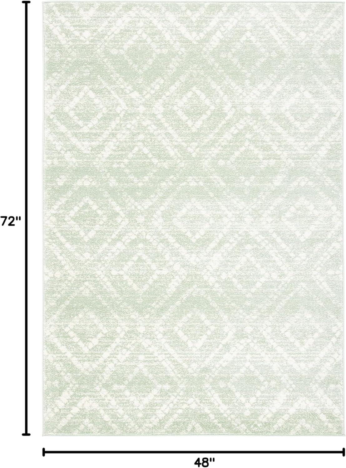 image:imageSAFAVIEH Area Rug 8x10 Adirondack Collection Large Ivory amp Light Blue Geometric Trellis Pattern NonShedding amp Easy Cleaning Ideal for Living Room Bedroom Office Dining Space ADR131TGreenIvory