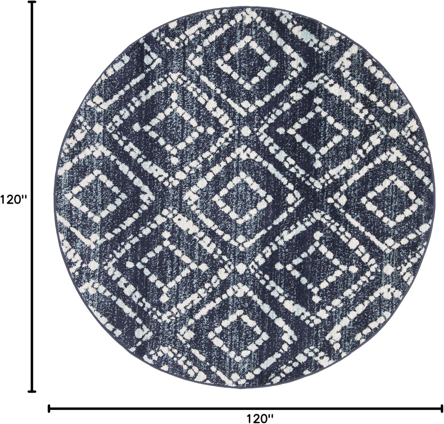 image:imageSAFAVIEH Area Rug 8x10 Adirondack Collection Large Ivory amp Light Blue Geometric Trellis Pattern NonShedding amp Easy Cleaning Ideal for Living Room Bedroom Office Dining Space ADR131TNavyIvory