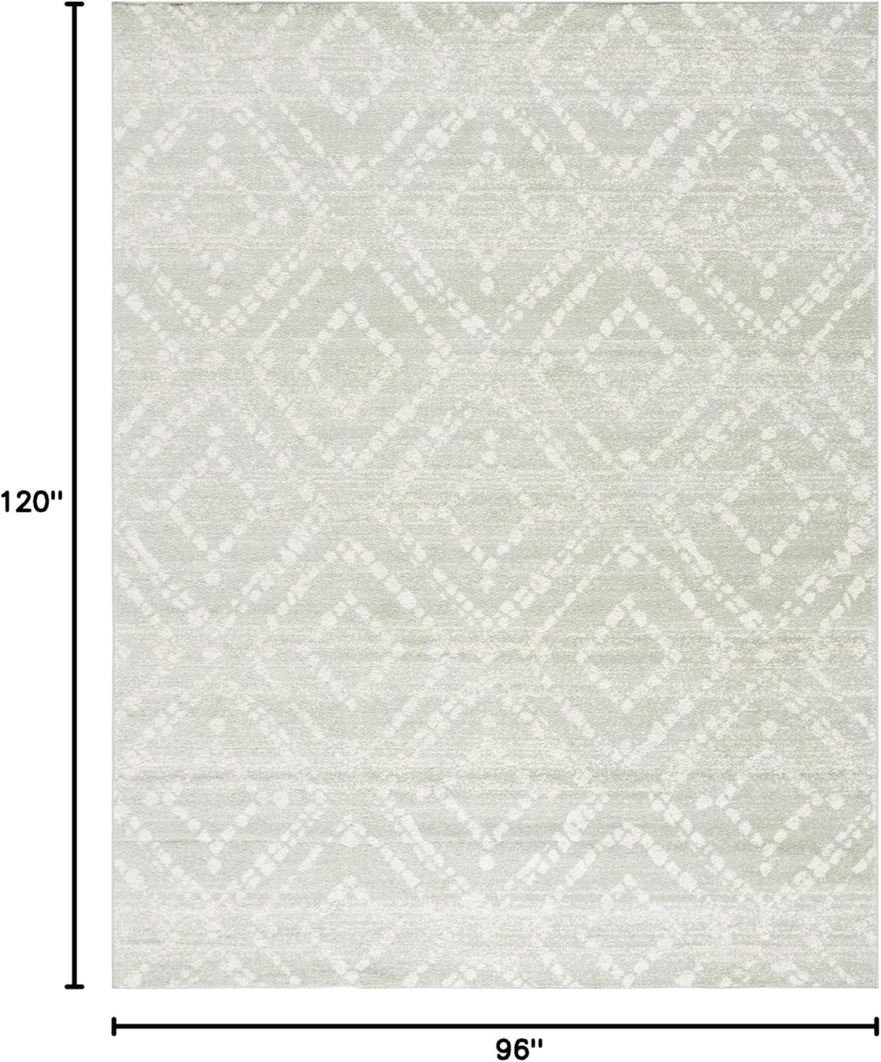 image:imageSAFAVIEH Area Rug 8x10 Adirondack Collection Large Ivory amp Light Blue Geometric Trellis Pattern NonShedding amp Easy Cleaning Ideal for Living Room Bedroom Office Dining Space ADR131TGreenIvory