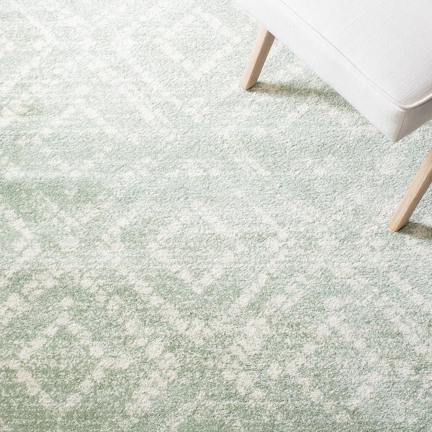 image:imageSAFAVIEH Area Rug 8x10 Adirondack Collection Large Ivory amp Light Blue Geometric Trellis Pattern NonShedding amp Easy Cleaning Ideal for Living Room Bedroom Office Dining Space ADR131TGreenIvory