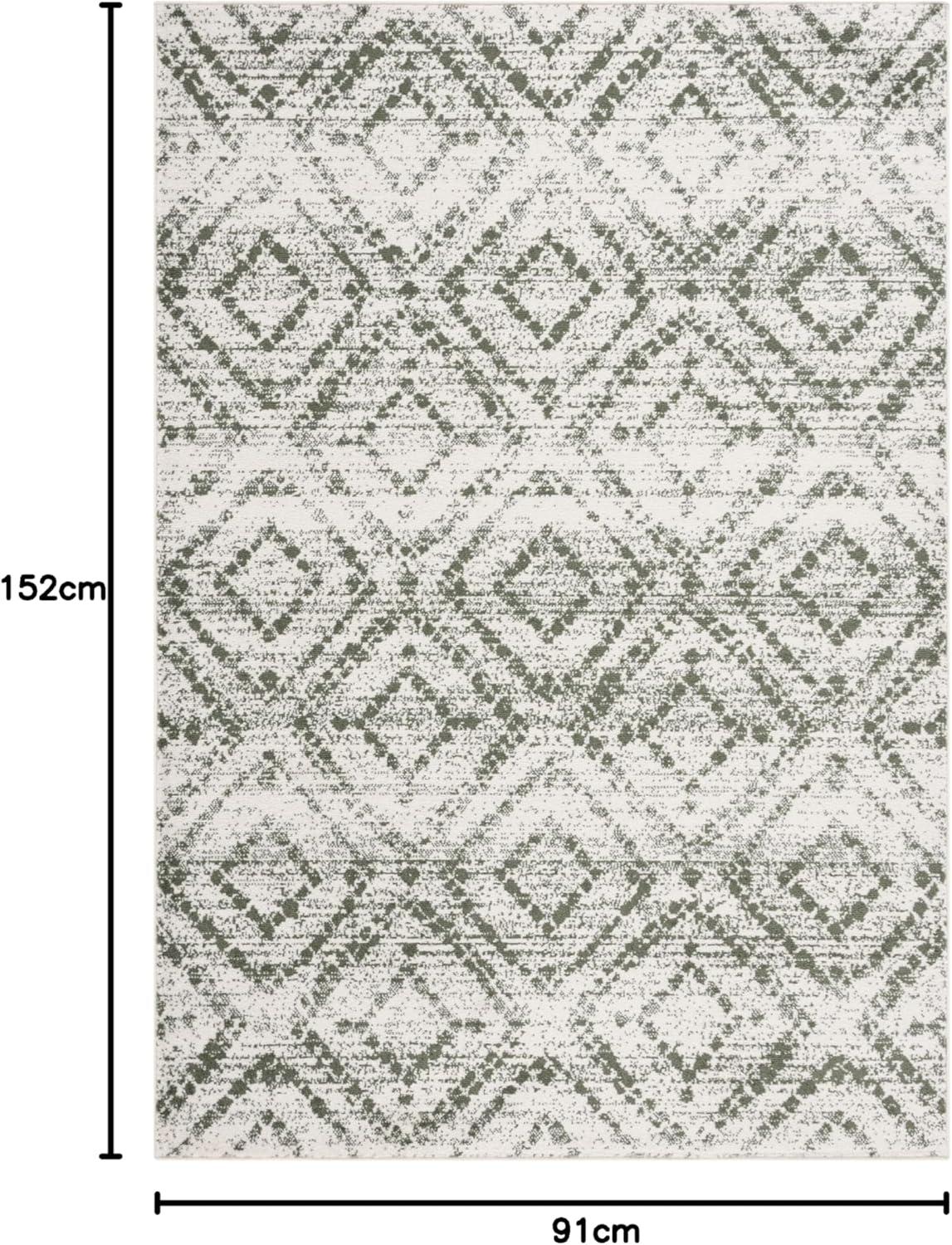 image:imageSAFAVIEH Area Rug 8x10 Adirondack Collection Large Ivory amp Light Blue Geometric Trellis Pattern NonShedding amp Easy Cleaning Ideal for Living Room Bedroom Office Dining Space ADR131TIvoryDark Green