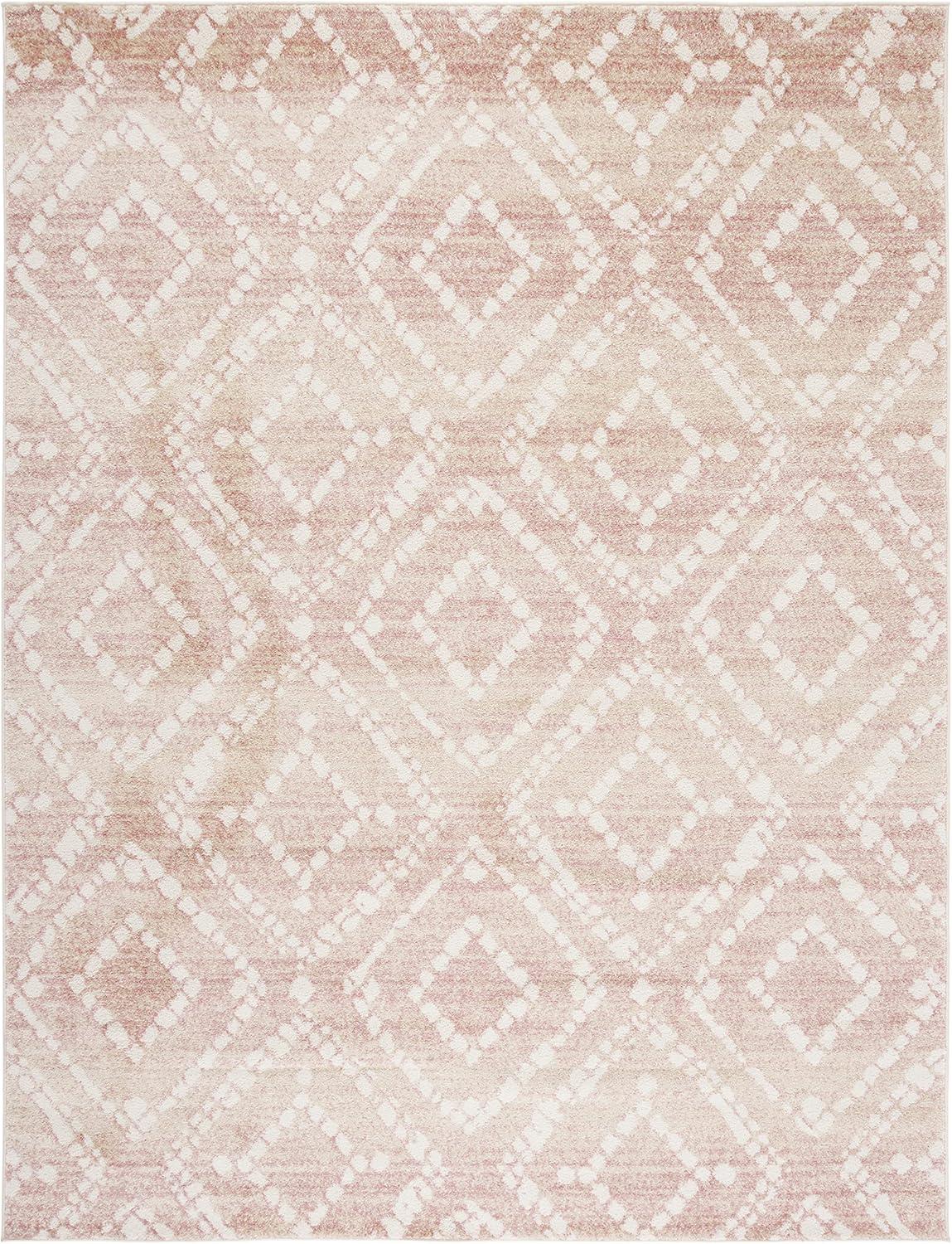 image:imageSAFAVIEH Area Rug 8x10 Adirondack Collection Large Ivory amp Light Blue Geometric Trellis Pattern NonShedding amp Easy Cleaning Ideal for Living Room Bedroom Office Dining Space ADR131TRoseGold