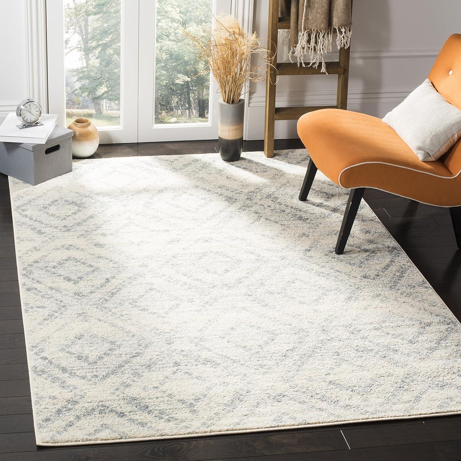 image:imageSAFAVIEH Area Rug 8x10 Adirondack Collection Large Ivory amp Light Blue Geometric Trellis Pattern NonShedding amp Easy Cleaning Ideal for Living Room Bedroom Office Dining Space ADR131TIvoryLight Blue