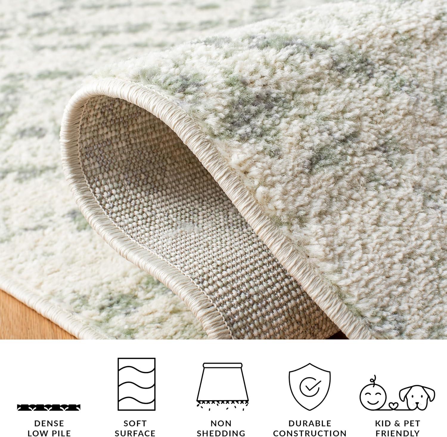 image:imageSAFAVIEH Area Rug 8x10 Adirondack Collection Large Ivory amp Light Blue Geometric Trellis Pattern NonShedding amp Easy Cleaning Ideal for Living Room Bedroom Office Dining Space ADR131TIvoryGreen