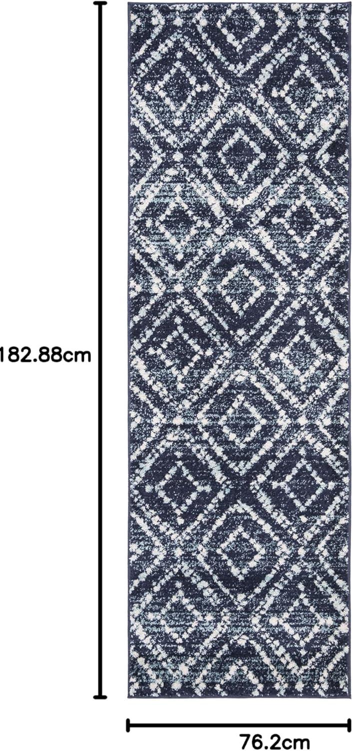 image:imageSAFAVIEH Area Rug 8x10 Adirondack Collection Large Ivory amp Light Blue Geometric Trellis Pattern NonShedding amp Easy Cleaning Ideal for Living Room Bedroom Office Dining Space ADR131TNavyIvory