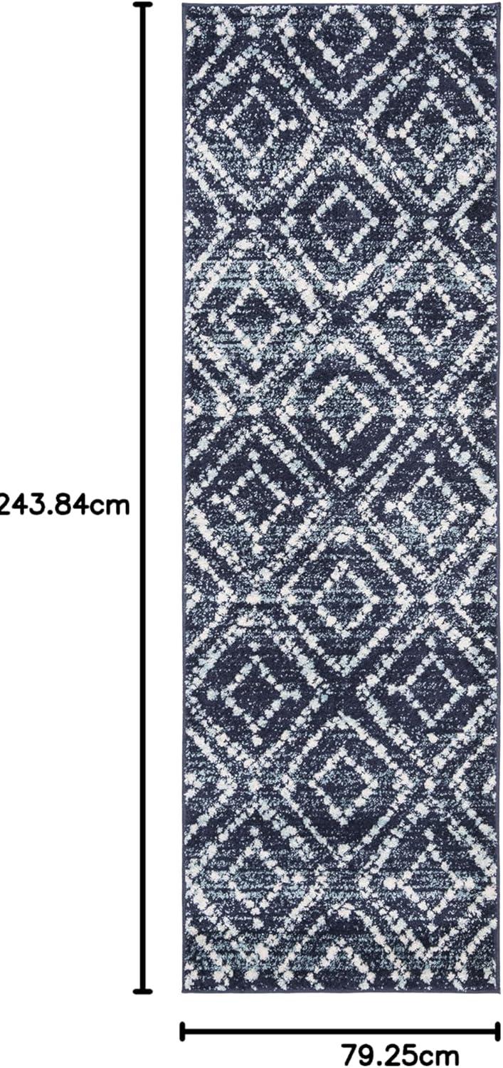 image:imageSAFAVIEH Area Rug 8x10 Adirondack Collection Large Ivory amp Light Blue Geometric Trellis Pattern NonShedding amp Easy Cleaning Ideal for Living Room Bedroom Office Dining Space ADR131TNavyIvory
