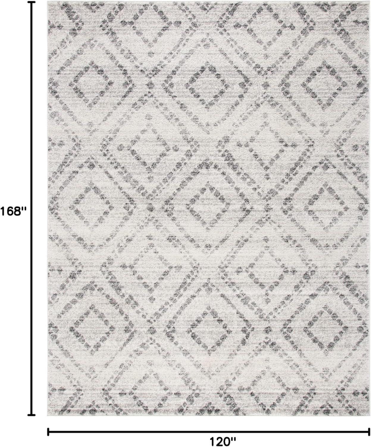 image:imageSAFAVIEH Area Rug 8x10 Adirondack Collection Large Ivory amp Light Blue Geometric Trellis Pattern NonShedding amp Easy Cleaning Ideal for Living Room Bedroom Office Dining Space ADR131TLight GreyGrey