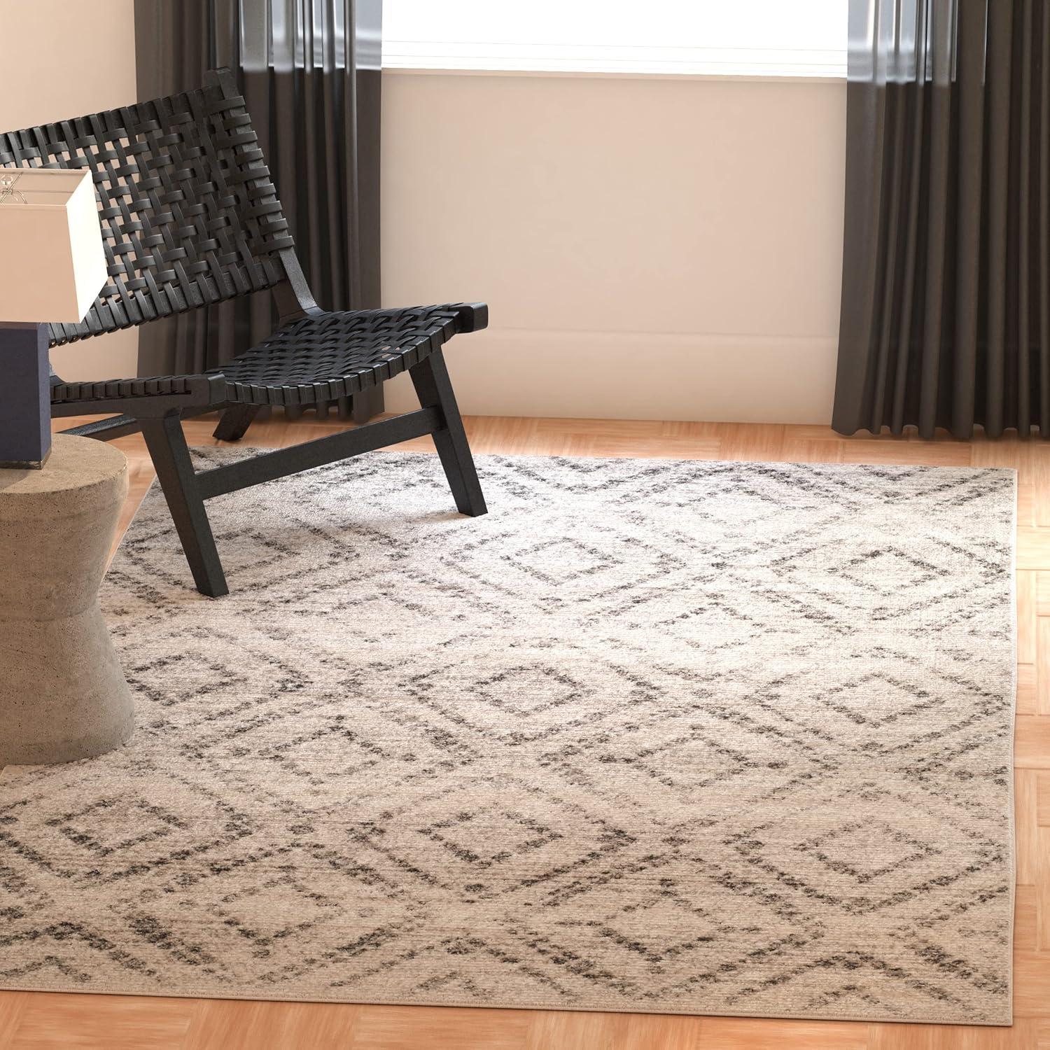 image:imageSAFAVIEH Area Rug 8x10 Adirondack Collection Large Ivory amp Light Blue Geometric Trellis Pattern NonShedding amp Easy Cleaning Ideal for Living Room Bedroom Office Dining Space ADR131TLight GreyGrey