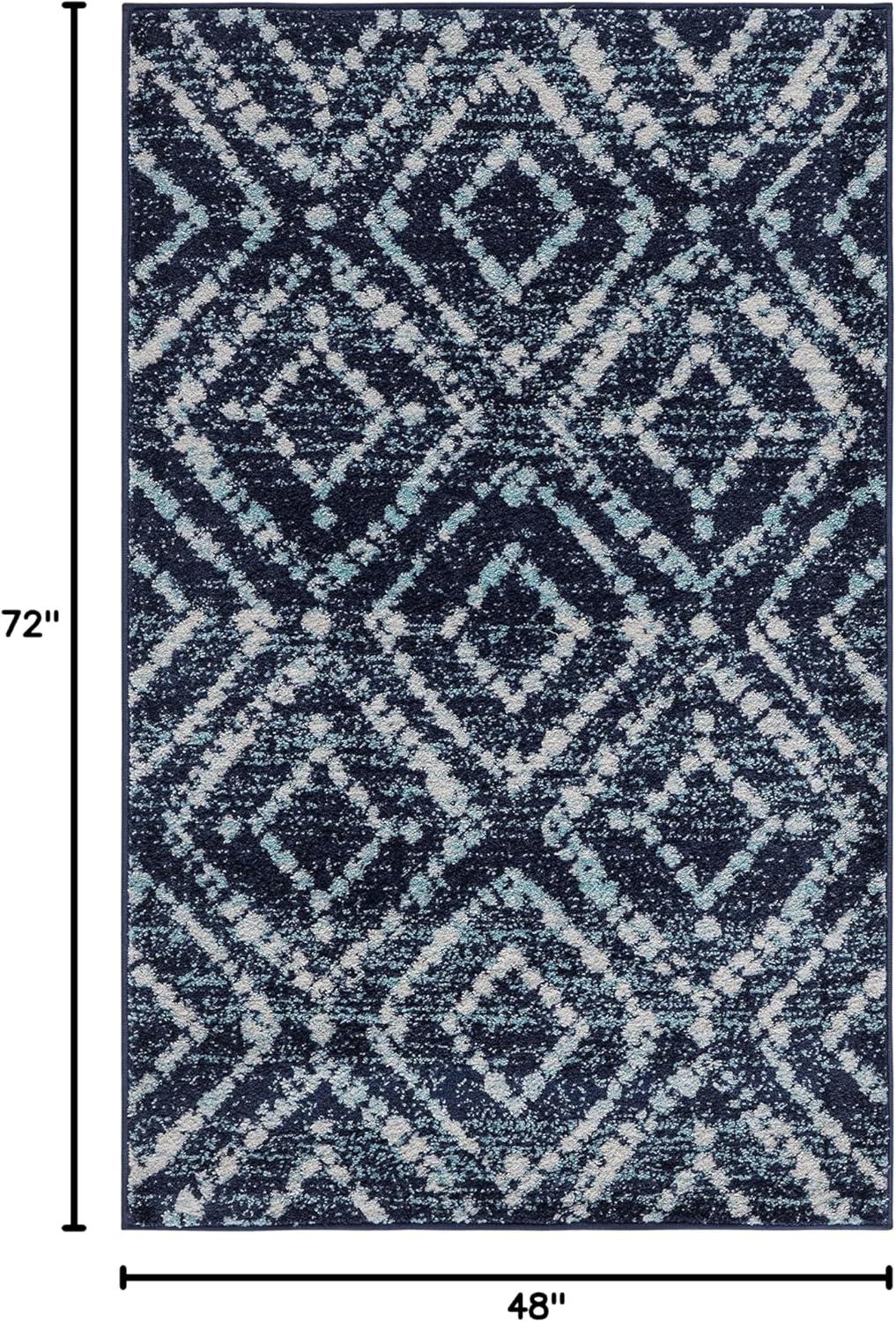 image:imageSAFAVIEH Area Rug 8x10 Adirondack Collection Large Ivory amp Light Blue Geometric Trellis Pattern NonShedding amp Easy Cleaning Ideal for Living Room Bedroom Office Dining Space ADR131TNavyIvory