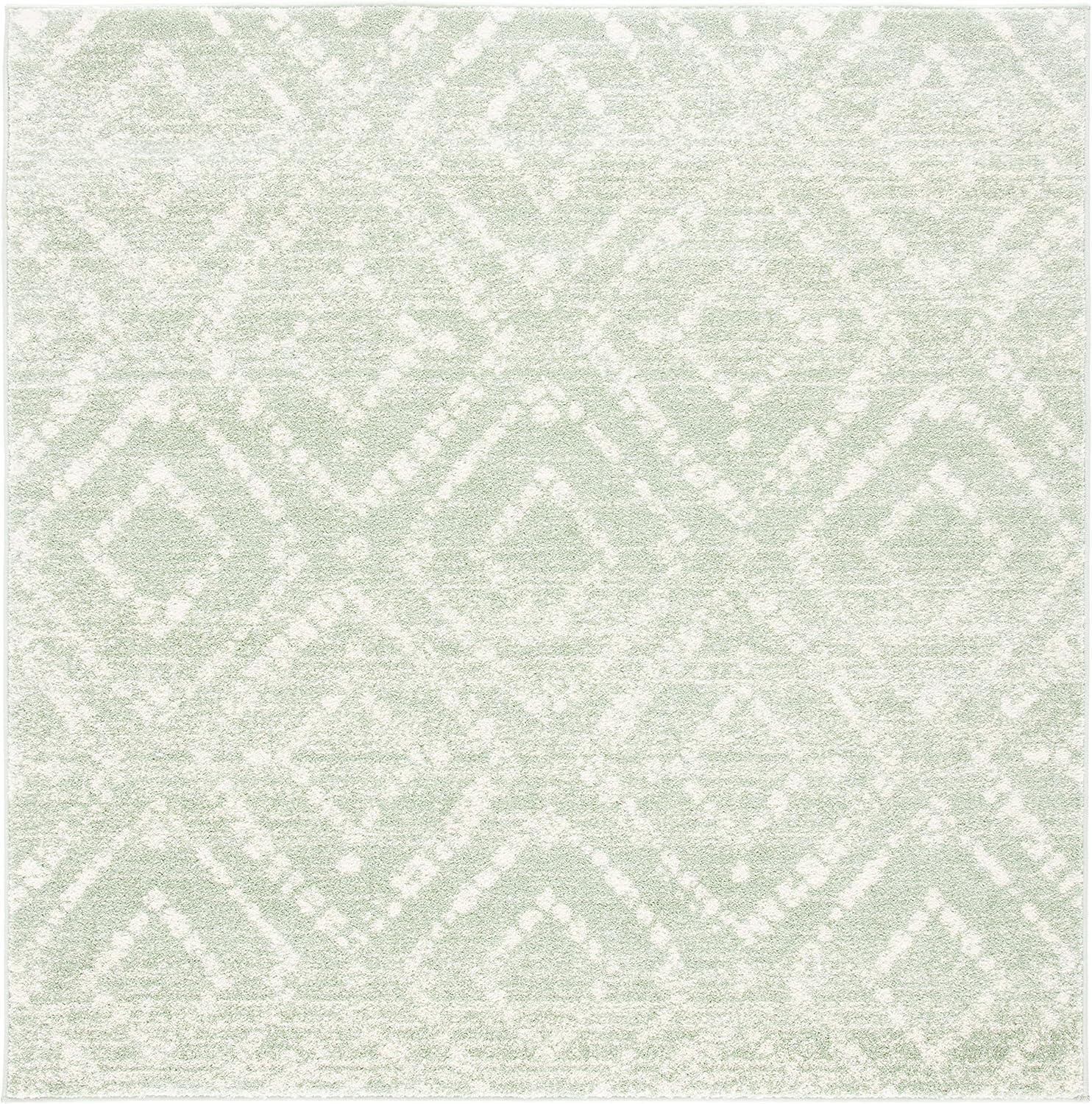 image:imageSAFAVIEH Area Rug 8x10 Adirondack Collection Large Ivory amp Light Blue Geometric Trellis Pattern NonShedding amp Easy Cleaning Ideal for Living Room Bedroom Office Dining Space ADR131TGreenIvory