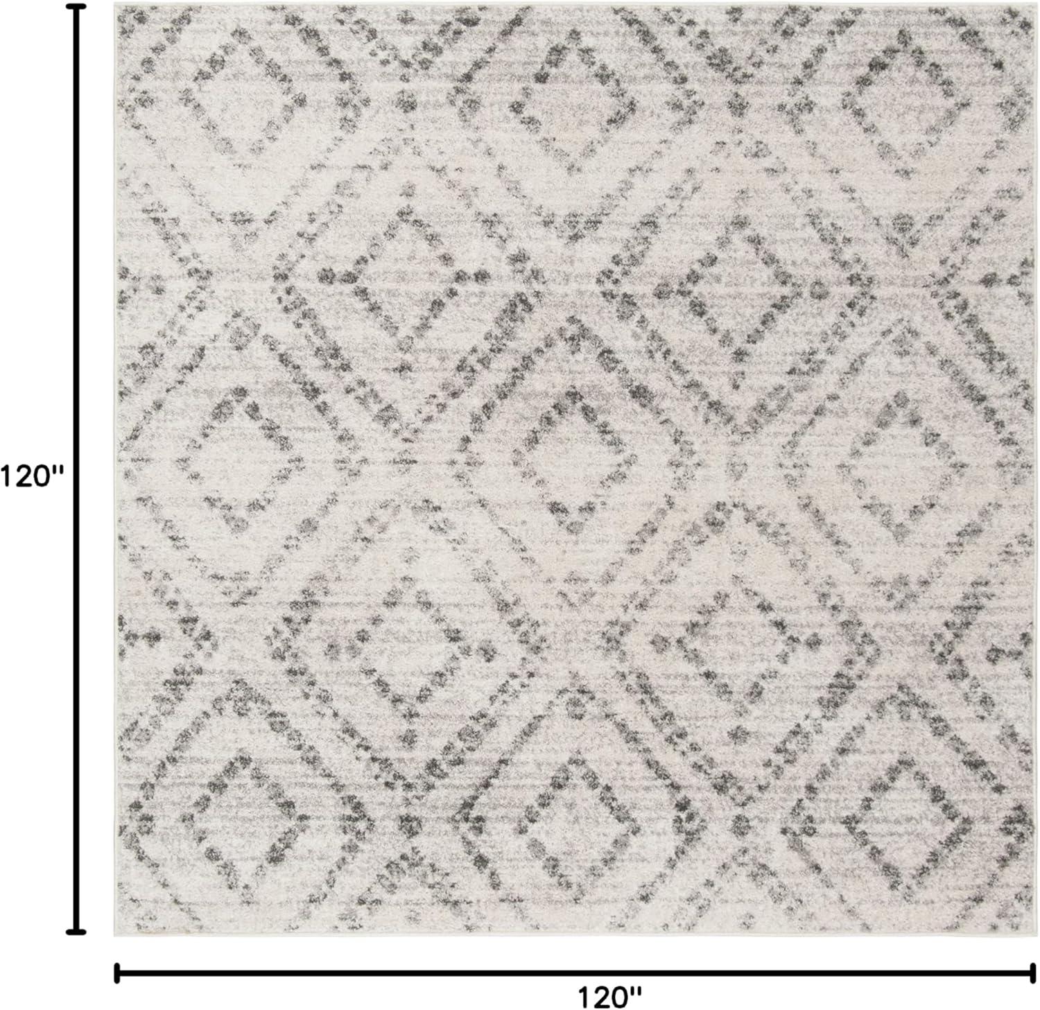image:imageSAFAVIEH Area Rug 8x10 Adirondack Collection Large Ivory amp Light Blue Geometric Trellis Pattern NonShedding amp Easy Cleaning Ideal for Living Room Bedroom Office Dining Space ADR131TLight GreyGrey