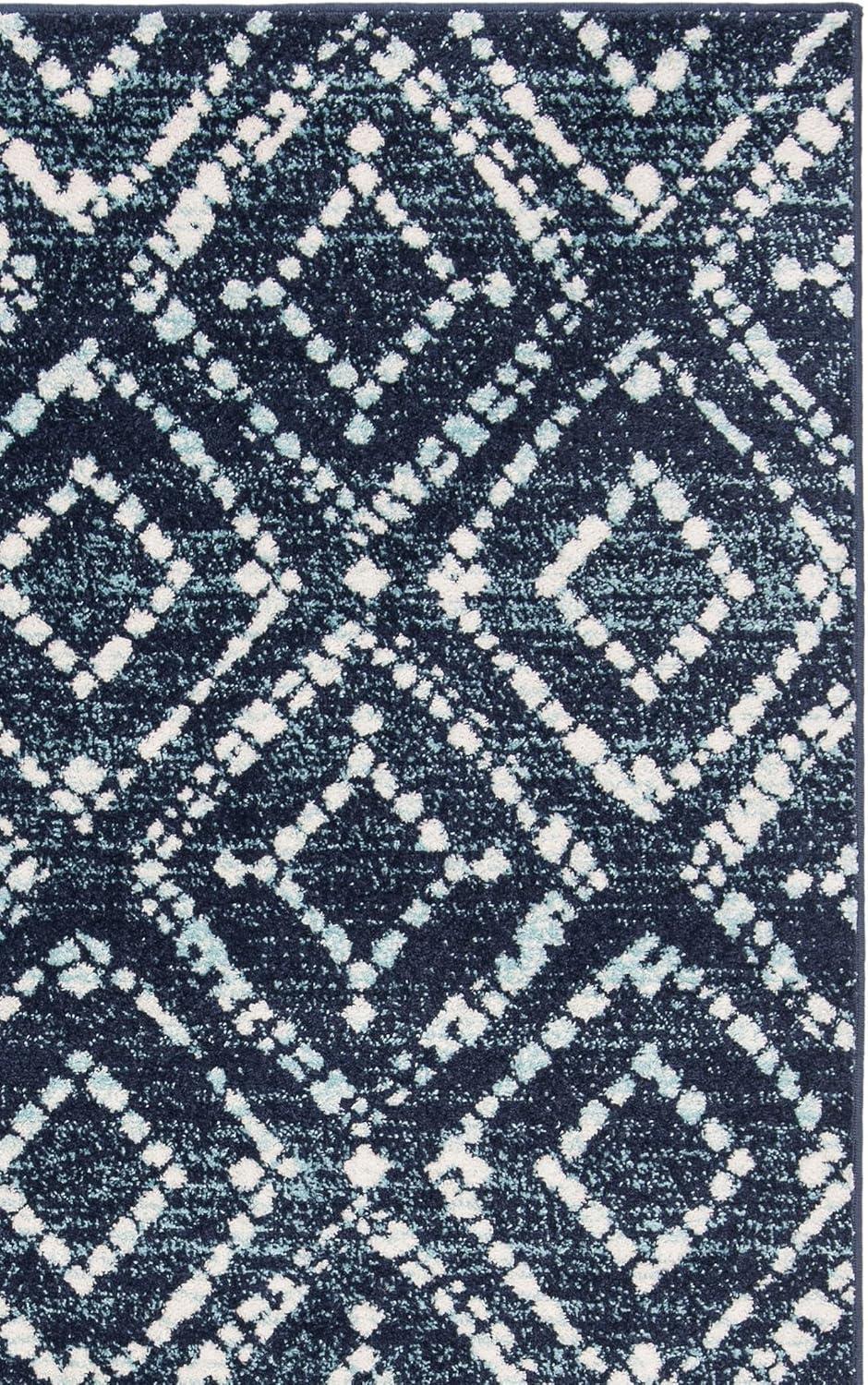 image:imageSAFAVIEH Area Rug 8x10 Adirondack Collection Large Ivory amp Light Blue Geometric Trellis Pattern NonShedding amp Easy Cleaning Ideal for Living Room Bedroom Office Dining Space ADR131TNavyIvory