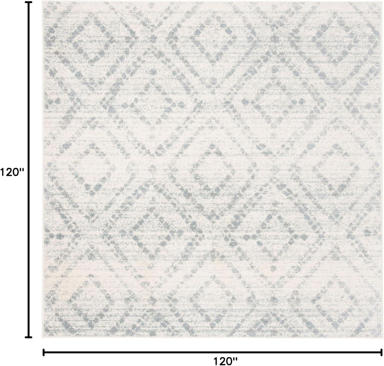 image:imageSAFAVIEH Area Rug 8x10 Adirondack Collection Large Ivory amp Light Blue Geometric Trellis Pattern NonShedding amp Easy Cleaning Ideal for Living Room Bedroom Office Dining Space ADR131TIvoryLight Blue