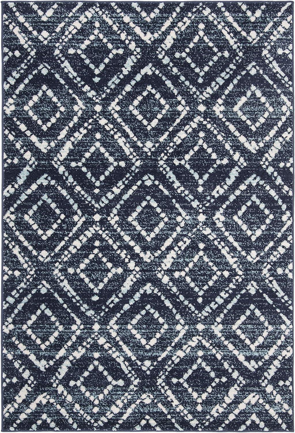 image:imageSAFAVIEH Area Rug 8x10 Adirondack Collection Large Ivory amp Light Blue Geometric Trellis Pattern NonShedding amp Easy Cleaning Ideal for Living Room Bedroom Office Dining Space ADR131TNavyIvory