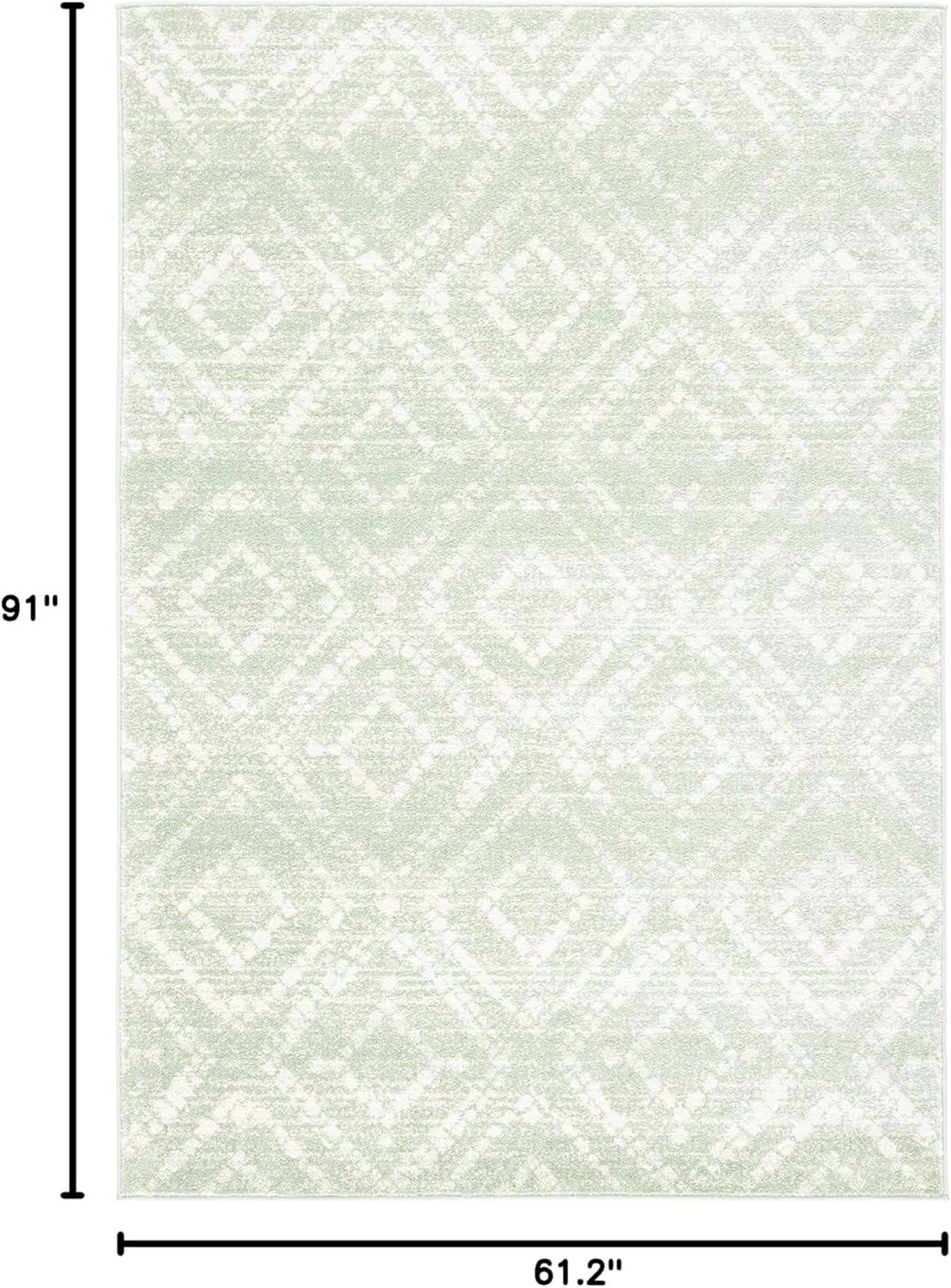 image:imageSAFAVIEH Area Rug 8x10 Adirondack Collection Large Ivory amp Light Blue Geometric Trellis Pattern NonShedding amp Easy Cleaning Ideal for Living Room Bedroom Office Dining Space ADR131TGreenIvory