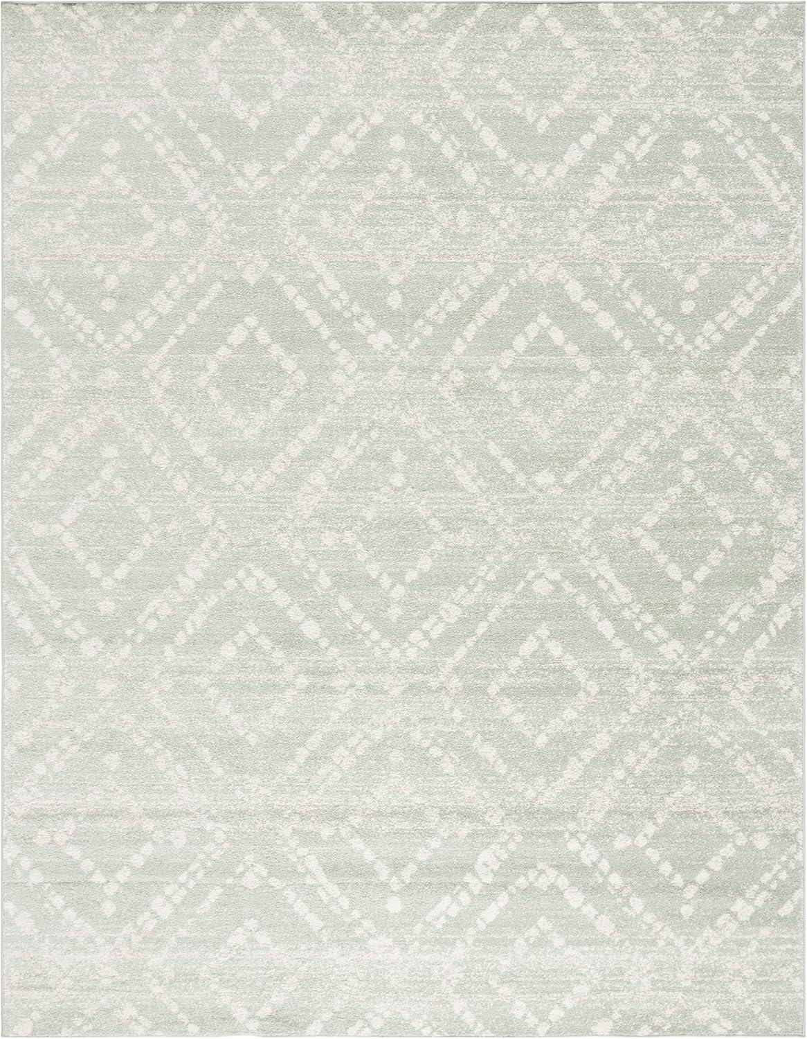 image:imageSAFAVIEH Area Rug 8x10 Adirondack Collection Large Ivory amp Light Blue Geometric Trellis Pattern NonShedding amp Easy Cleaning Ideal for Living Room Bedroom Office Dining Space ADR131TGreenIvory