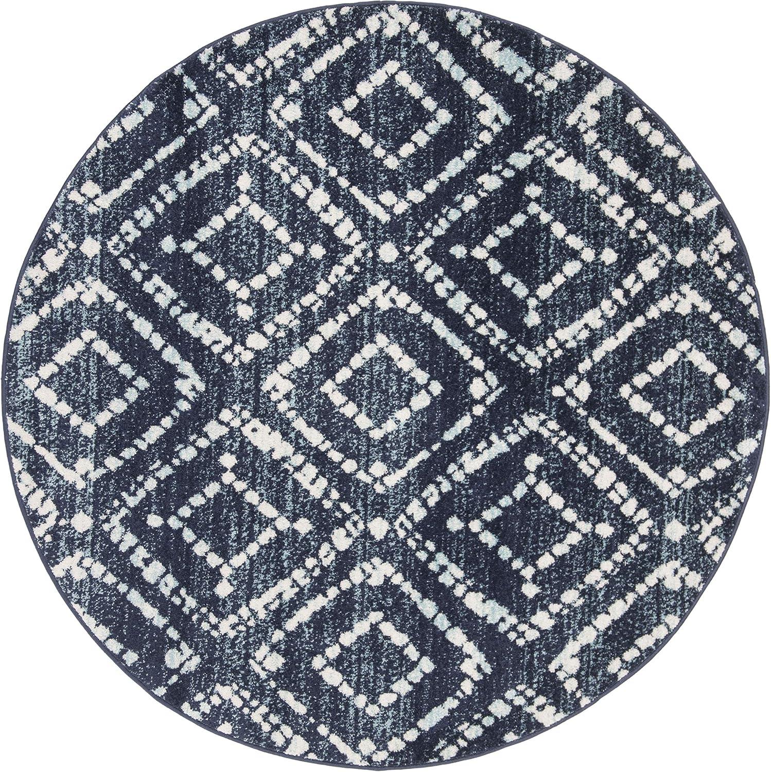 image:imageSAFAVIEH Area Rug 8x10 Adirondack Collection Large Ivory amp Light Blue Geometric Trellis Pattern NonShedding amp Easy Cleaning Ideal for Living Room Bedroom Office Dining Space ADR131TNavyIvory