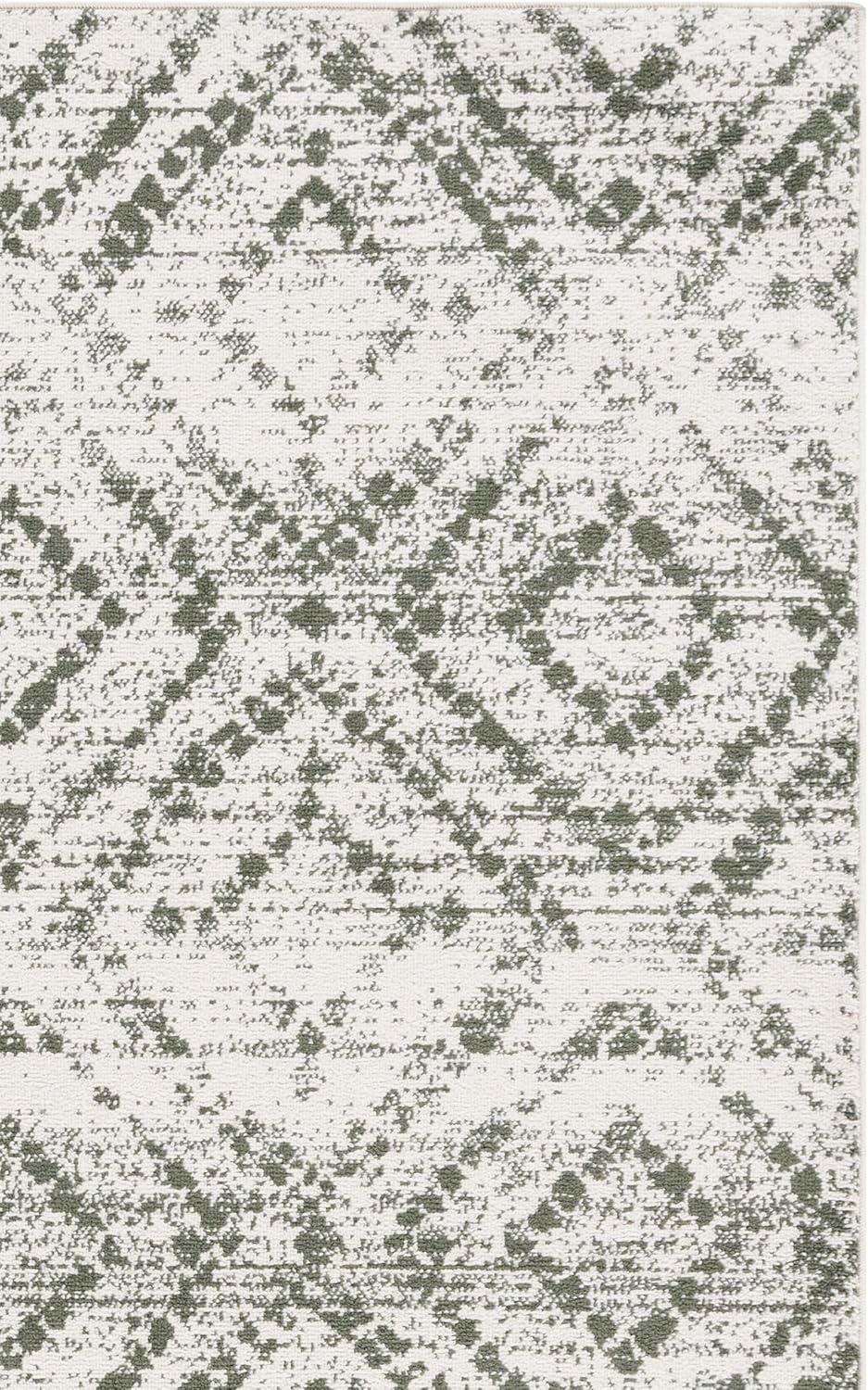 image:imageSAFAVIEH Area Rug 8x10 Adirondack Collection Large Ivory amp Light Blue Geometric Trellis Pattern NonShedding amp Easy Cleaning Ideal for Living Room Bedroom Office Dining Space ADR131TIvoryDark Green