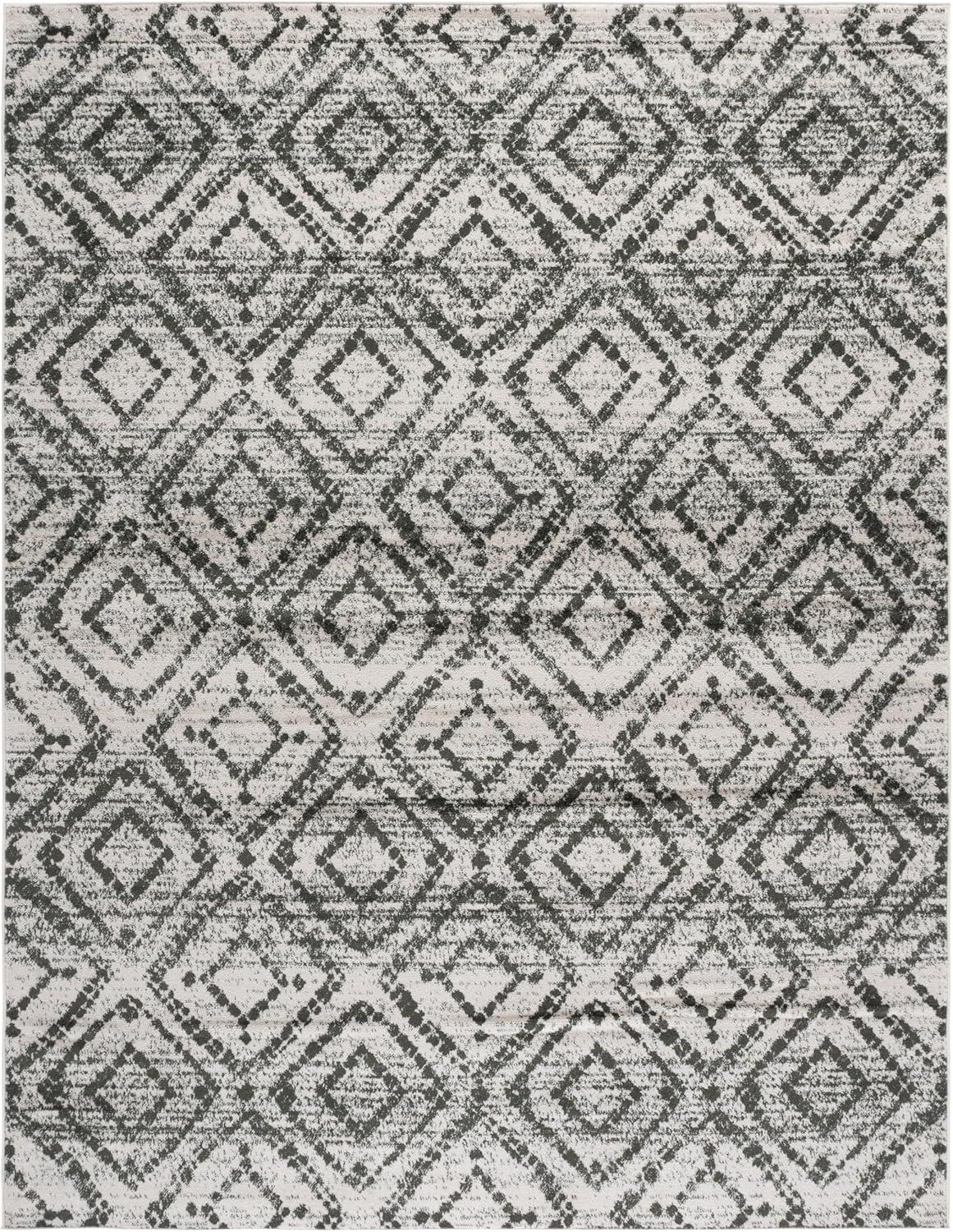image:imageSAFAVIEH Area Rug 8x10 Adirondack Collection Large Ivory amp Light Blue Geometric Trellis Pattern NonShedding amp Easy Cleaning Ideal for Living Room Bedroom Office Dining Space ADR131TIvoryDark Green