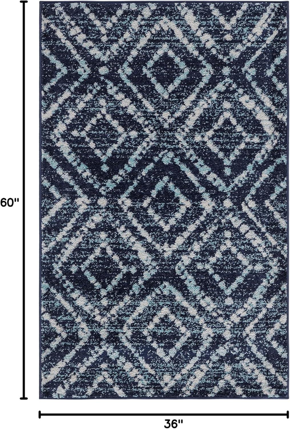 image:imageSAFAVIEH Area Rug 8x10 Adirondack Collection Large Ivory amp Light Blue Geometric Trellis Pattern NonShedding amp Easy Cleaning Ideal for Living Room Bedroom Office Dining Space ADR131TNavyIvory
