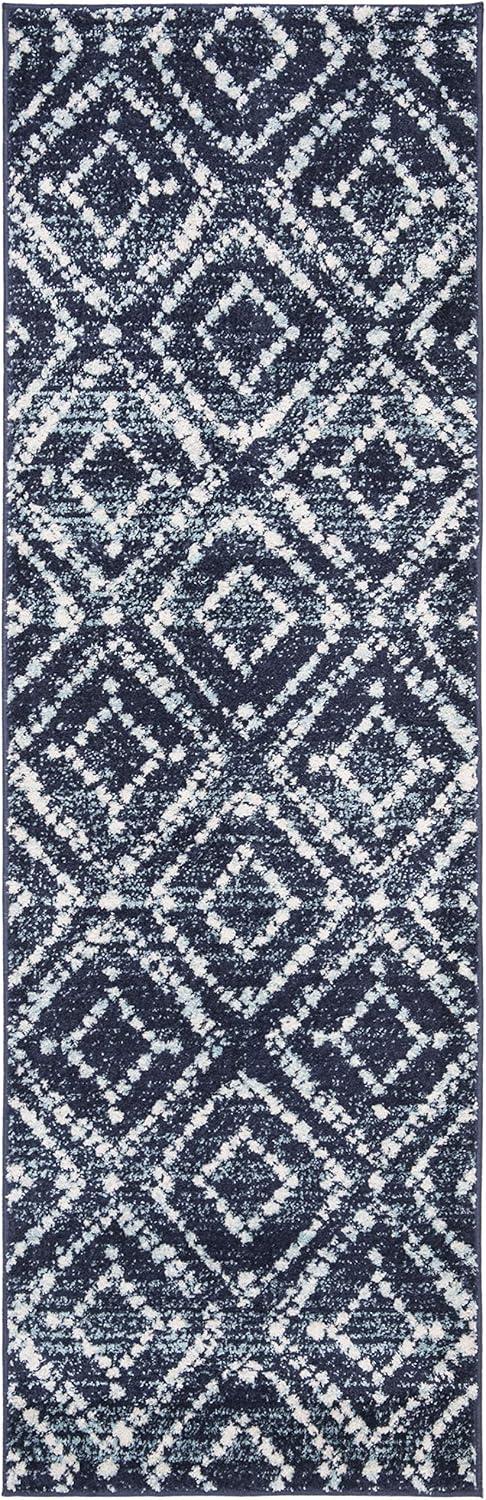 image:imageSAFAVIEH Area Rug 8x10 Adirondack Collection Large Ivory amp Light Blue Geometric Trellis Pattern NonShedding amp Easy Cleaning Ideal for Living Room Bedroom Office Dining Space ADR131TNavyIvory