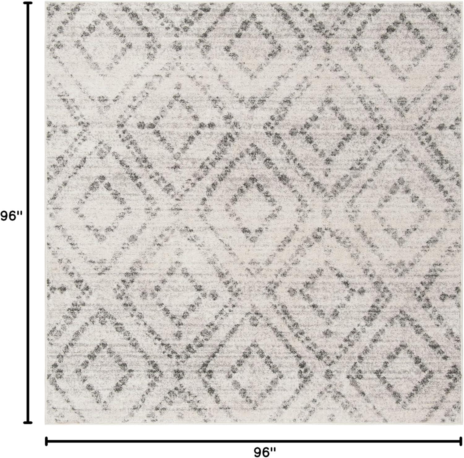 image:imageSAFAVIEH Area Rug 8x10 Adirondack Collection Large Ivory amp Light Blue Geometric Trellis Pattern NonShedding amp Easy Cleaning Ideal for Living Room Bedroom Office Dining Space ADR131TLight GreyGrey