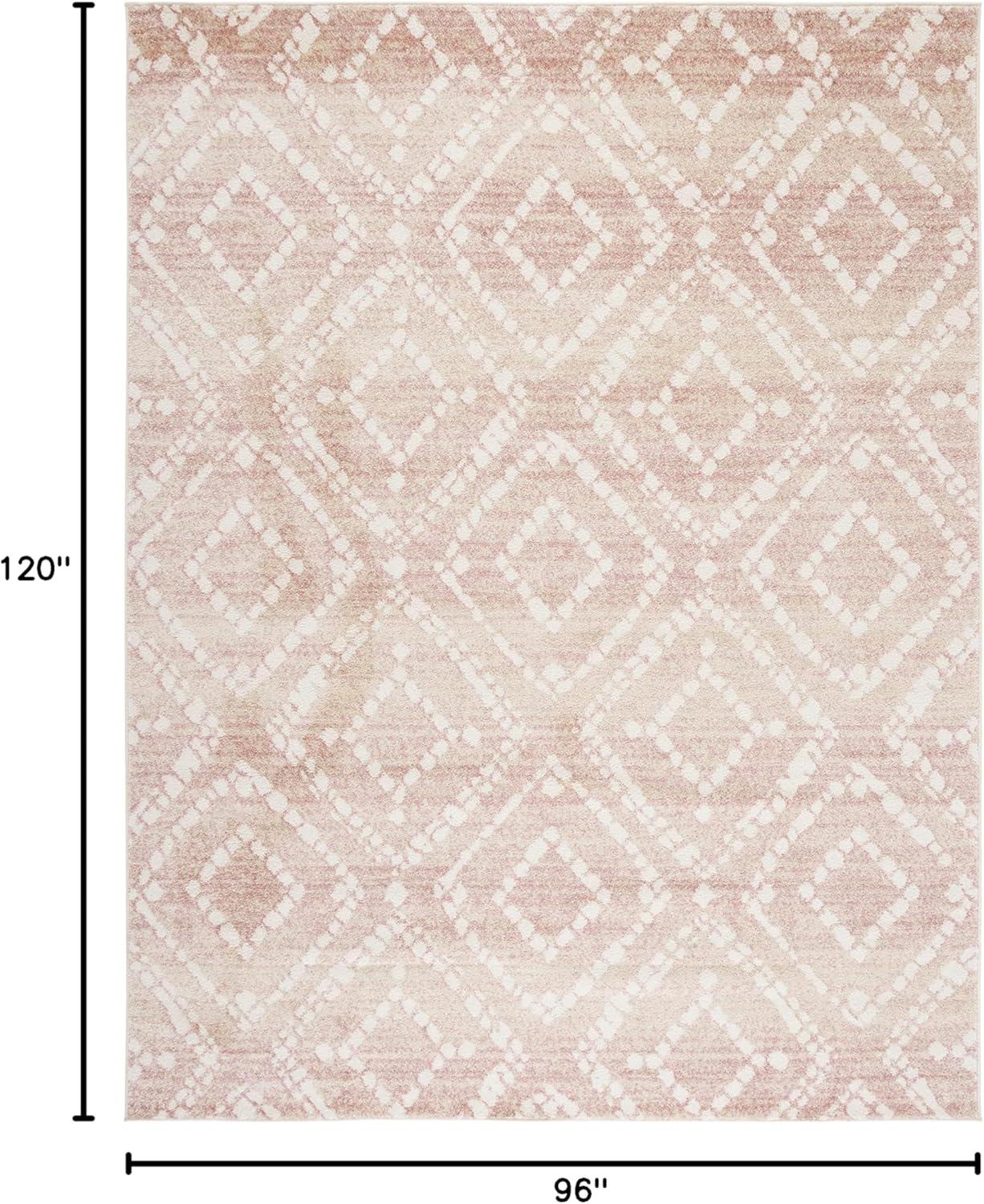 image:imageSAFAVIEH Area Rug 8x10 Adirondack Collection Large Ivory amp Light Blue Geometric Trellis Pattern NonShedding amp Easy Cleaning Ideal for Living Room Bedroom Office Dining Space ADR131TRoseGold