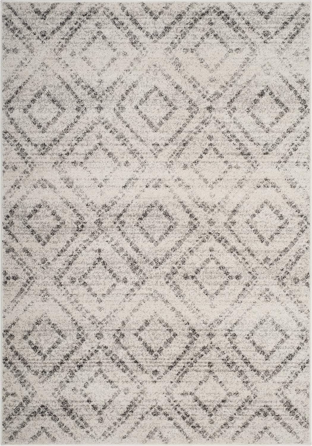 image:imageSAFAVIEH Area Rug 8x10 Adirondack Collection Large Ivory amp Light Blue Geometric Trellis Pattern NonShedding amp Easy Cleaning Ideal for Living Room Bedroom Office Dining Space ADR131TLight GreyGrey