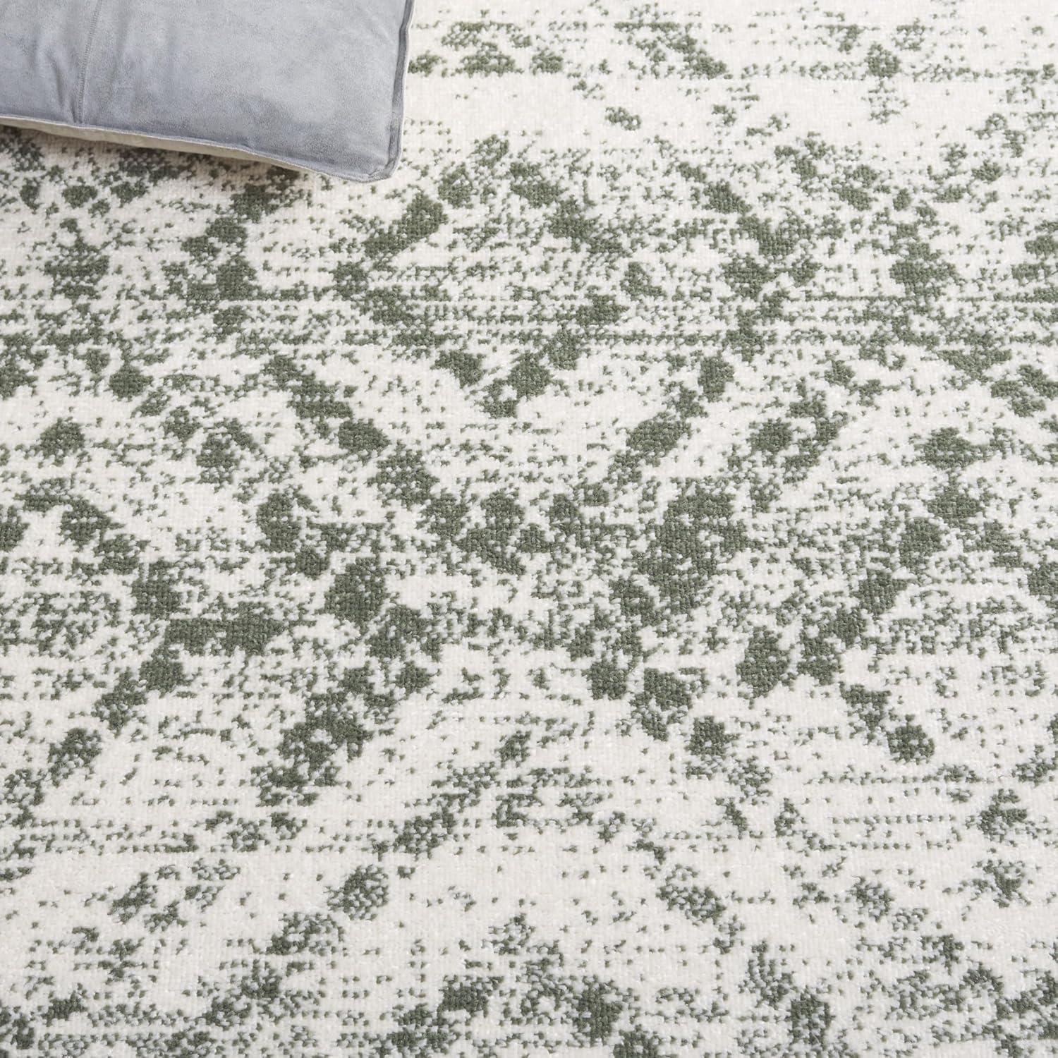 image:imageSAFAVIEH Area Rug 8x10 Adirondack Collection Large Ivory amp Light Blue Geometric Trellis Pattern NonShedding amp Easy Cleaning Ideal for Living Room Bedroom Office Dining Space ADR131TIvoryDark Green