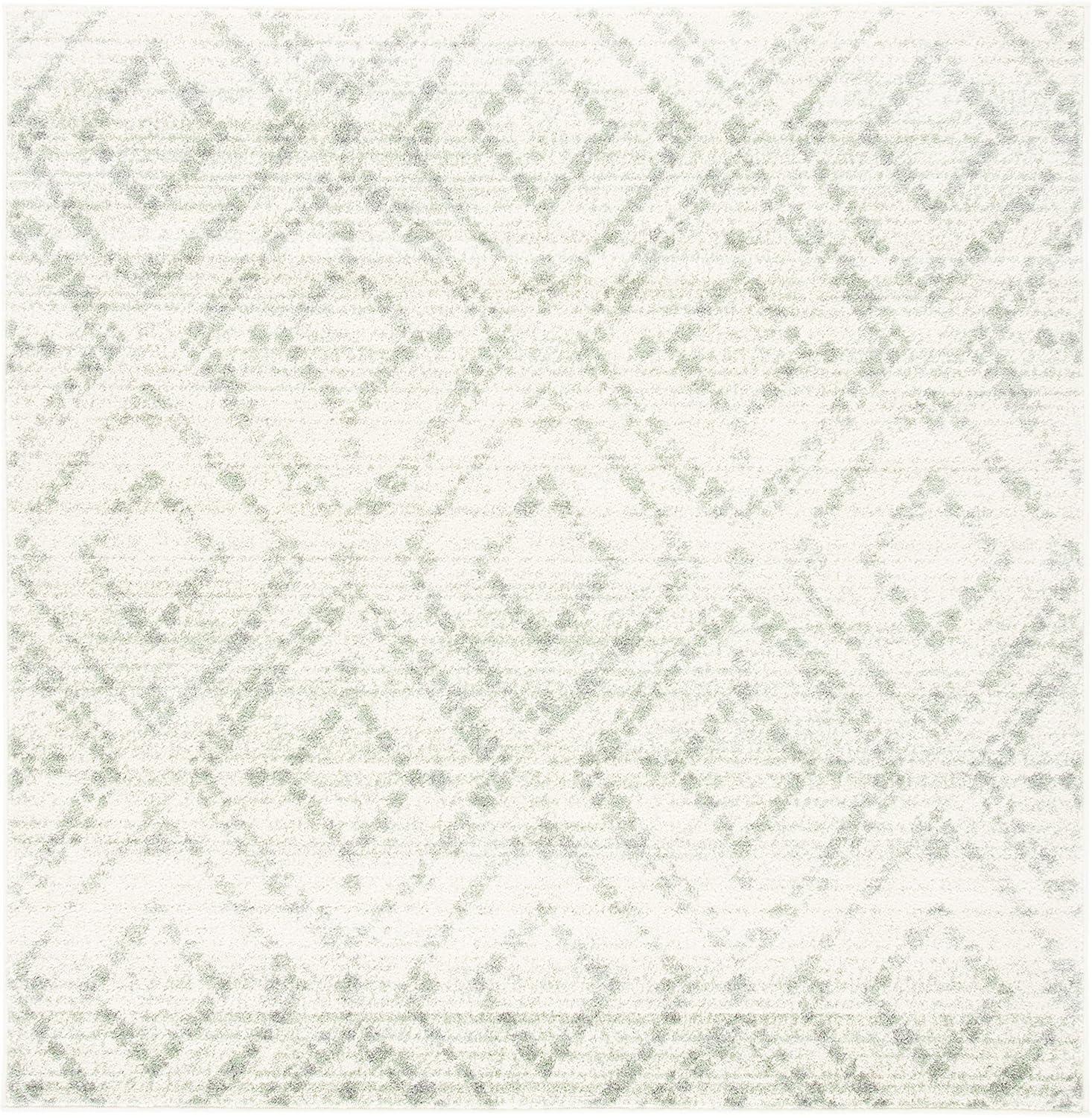 image:imageSAFAVIEH Area Rug 8x10 Adirondack Collection Large Ivory amp Light Blue Geometric Trellis Pattern NonShedding amp Easy Cleaning Ideal for Living Room Bedroom Office Dining Space ADR131TIvoryGreen