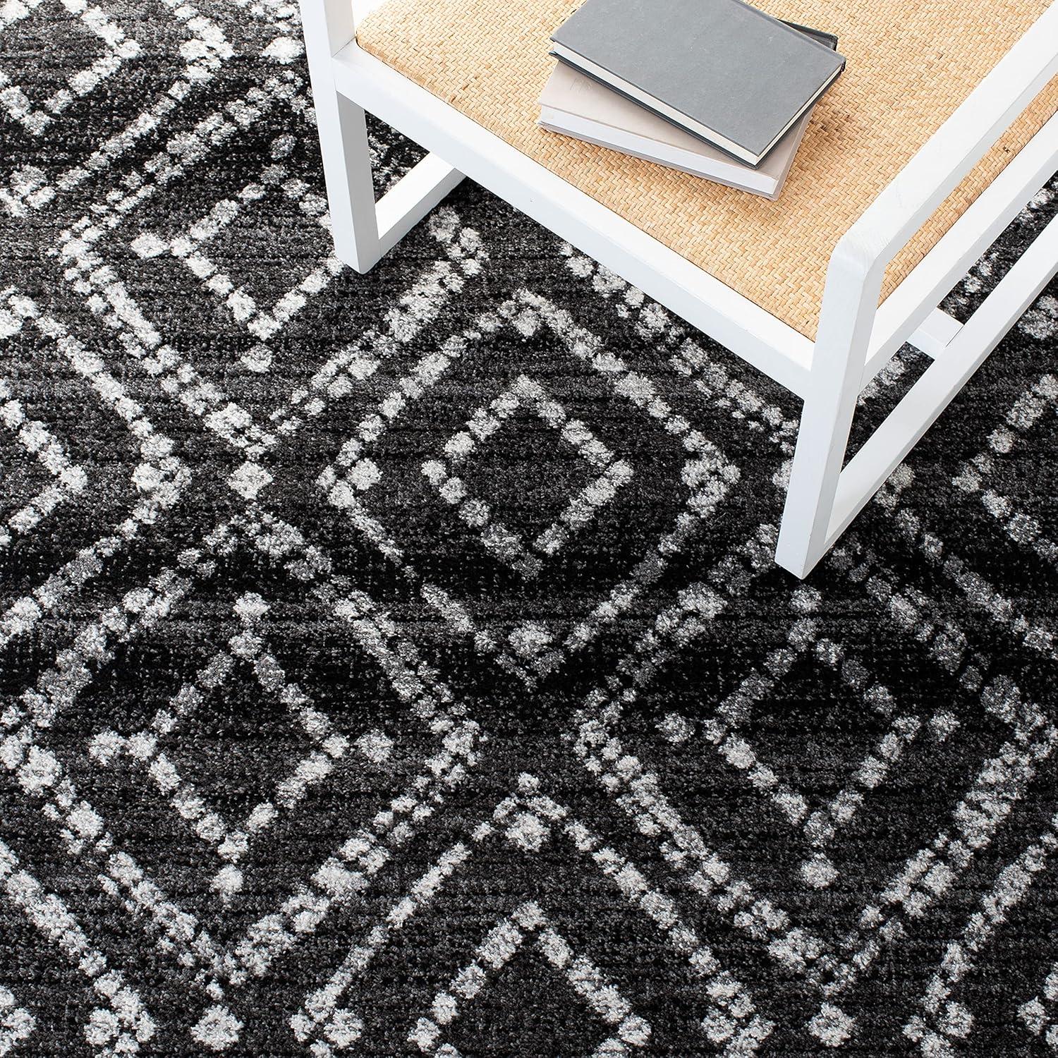 image:imageSAFAVIEH Area Rug 8x10 Adirondack Collection Large Ivory amp Light Blue Geometric Trellis Pattern NonShedding amp Easy Cleaning Ideal for Living Room Bedroom Office Dining Space ADR131TBlackIvory