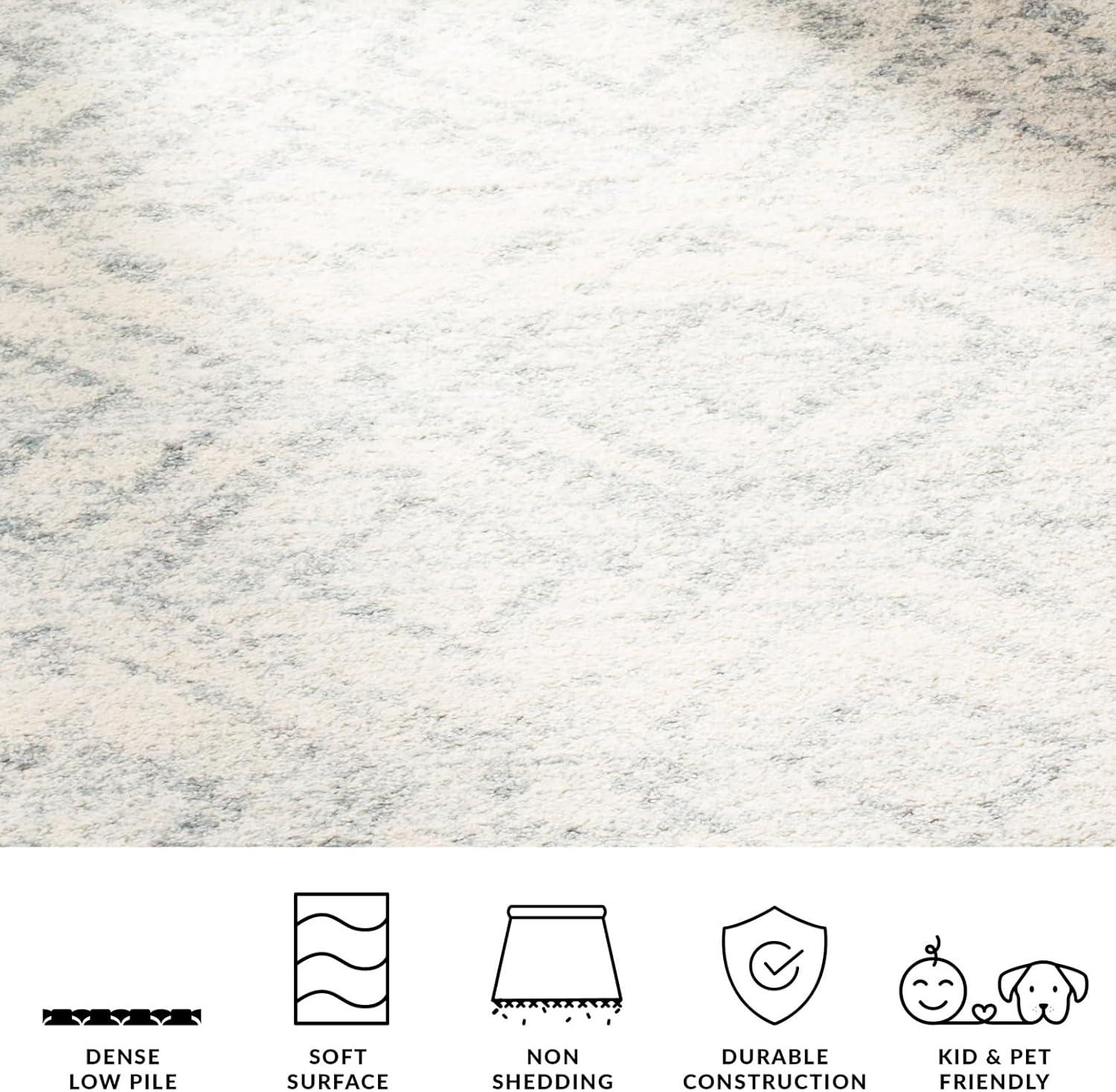 image:imageSAFAVIEH Area Rug 8x10 Adirondack Collection Large Ivory amp Light Blue Geometric Trellis Pattern NonShedding amp Easy Cleaning Ideal for Living Room Bedroom Office Dining Space ADR131TIvoryLight Blue