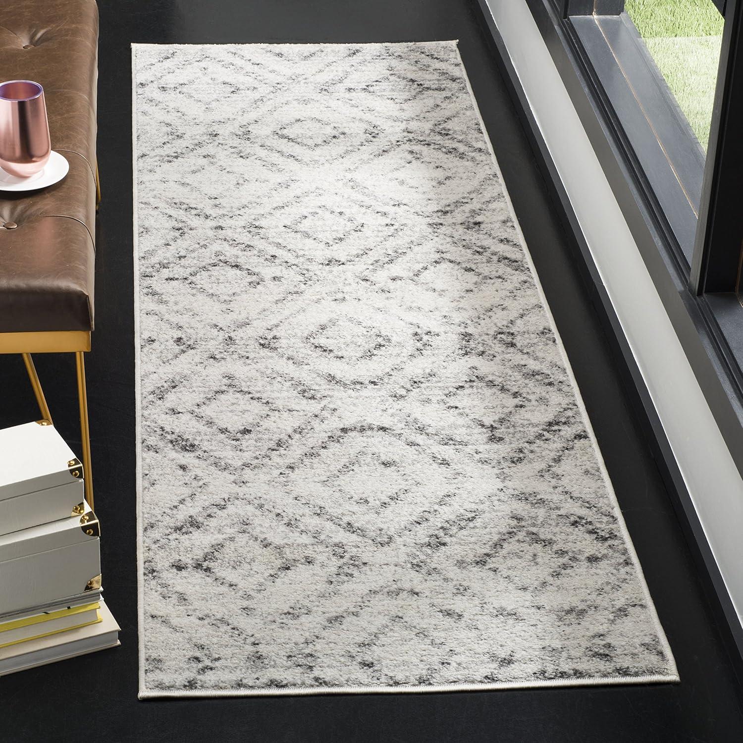 image:imageSAFAVIEH Area Rug 8x10 Adirondack Collection Large Ivory amp Light Blue Geometric Trellis Pattern NonShedding amp Easy Cleaning Ideal for Living Room Bedroom Office Dining Space ADR131TLight GreyGrey