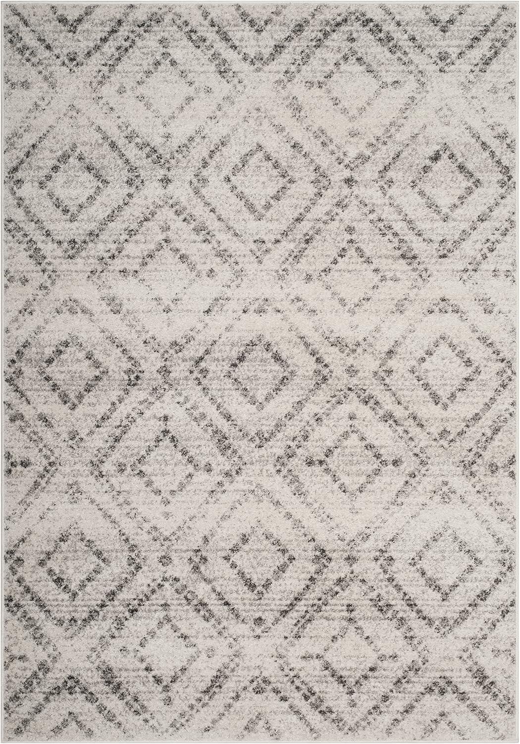 image:imageSAFAVIEH Area Rug 8x10 Adirondack Collection Large Ivory amp Light Blue Geometric Trellis Pattern NonShedding amp Easy Cleaning Ideal for Living Room Bedroom Office Dining Space ADR131TLight GreyGrey