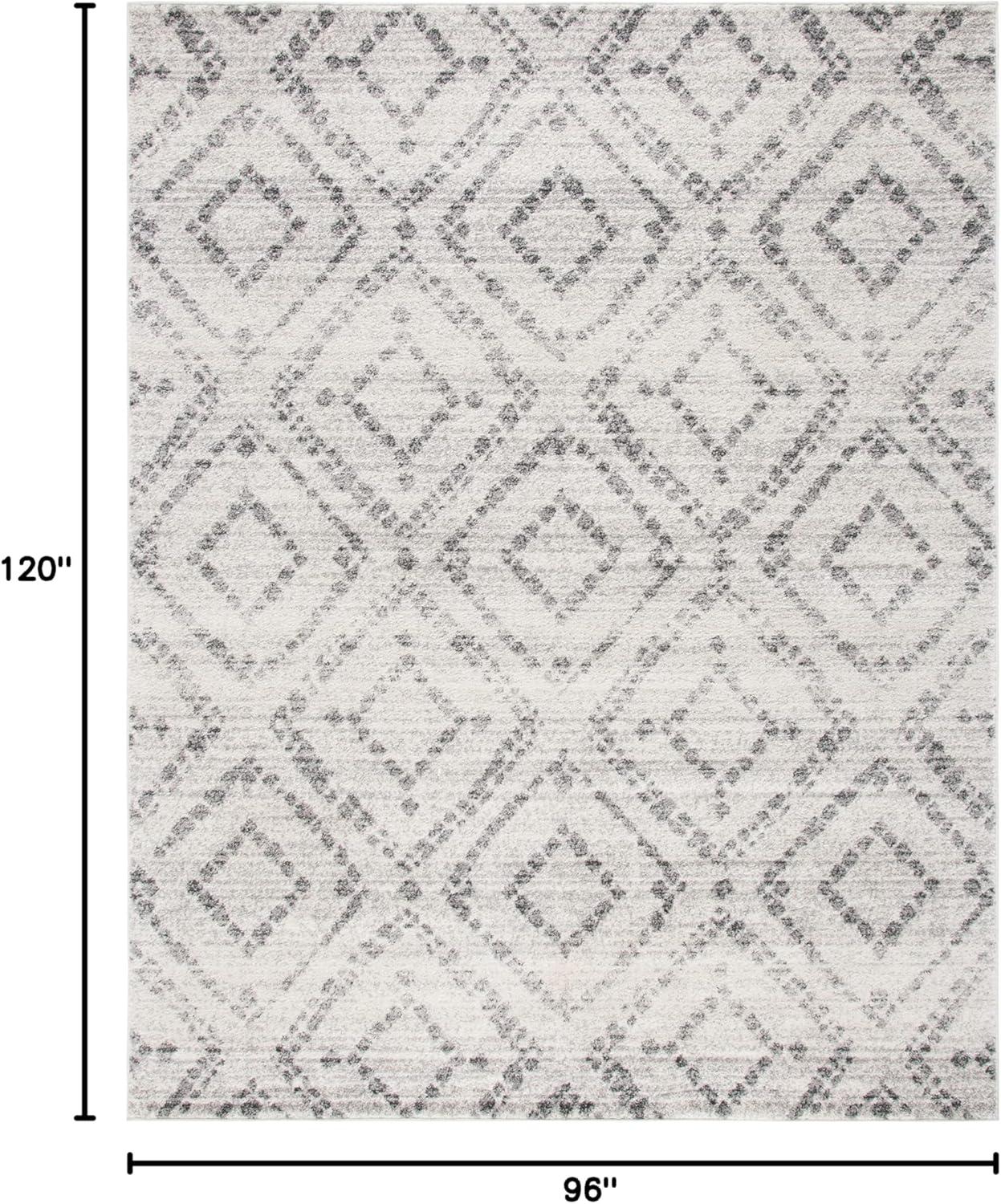 image:imageSAFAVIEH Area Rug 8x10 Adirondack Collection Large Ivory amp Light Blue Geometric Trellis Pattern NonShedding amp Easy Cleaning Ideal for Living Room Bedroom Office Dining Space ADR131TLight GreyGrey