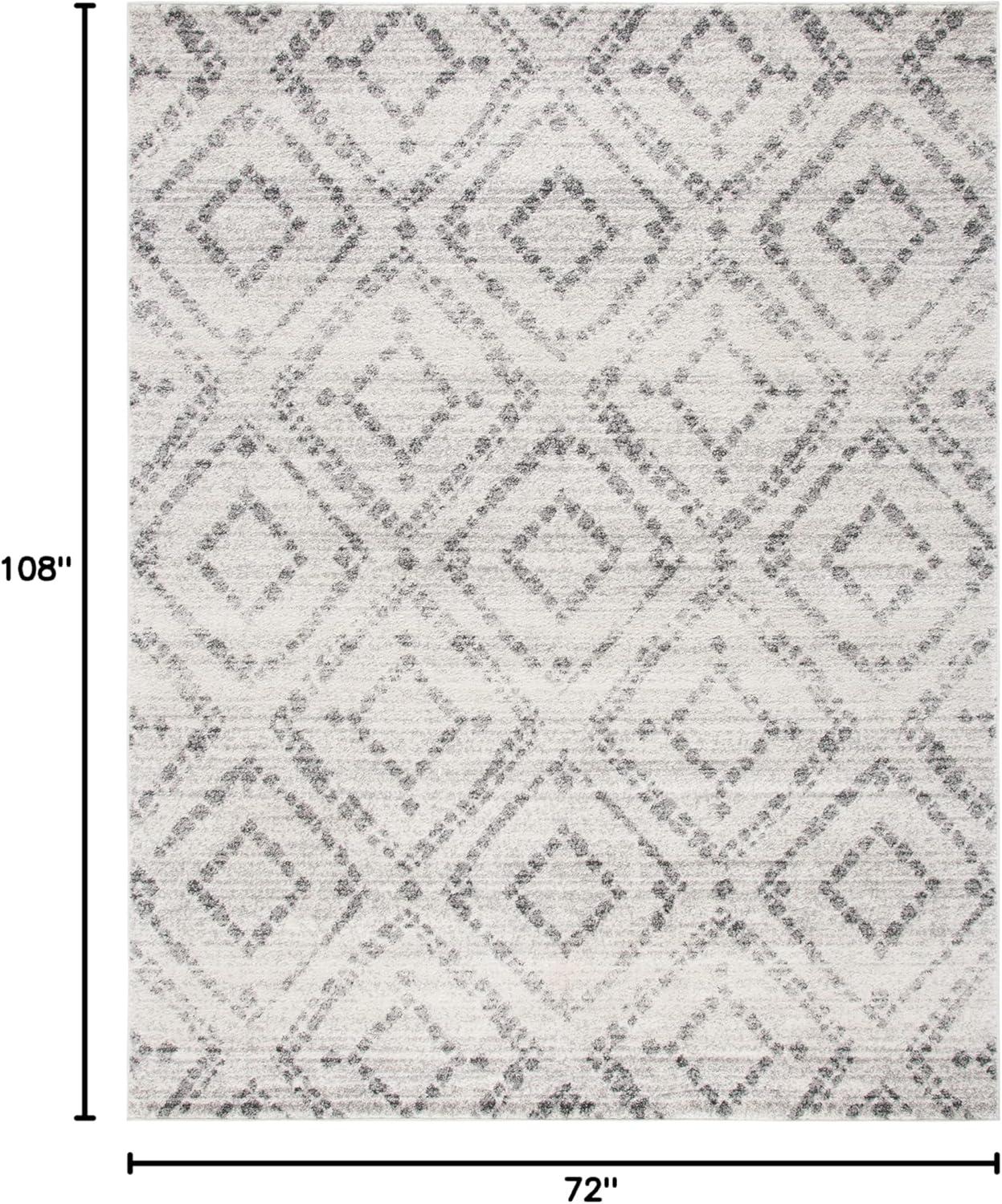 image:imageSAFAVIEH Area Rug 8x10 Adirondack Collection Large Ivory amp Light Blue Geometric Trellis Pattern NonShedding amp Easy Cleaning Ideal for Living Room Bedroom Office Dining Space ADR131TLight GreyGrey
