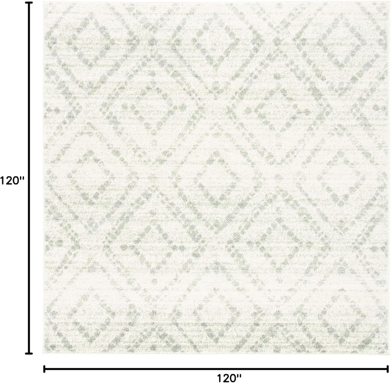 image:imageSAFAVIEH Area Rug 8x10 Adirondack Collection Large Ivory amp Light Blue Geometric Trellis Pattern NonShedding amp Easy Cleaning Ideal for Living Room Bedroom Office Dining Space ADR131TIvoryGreen
