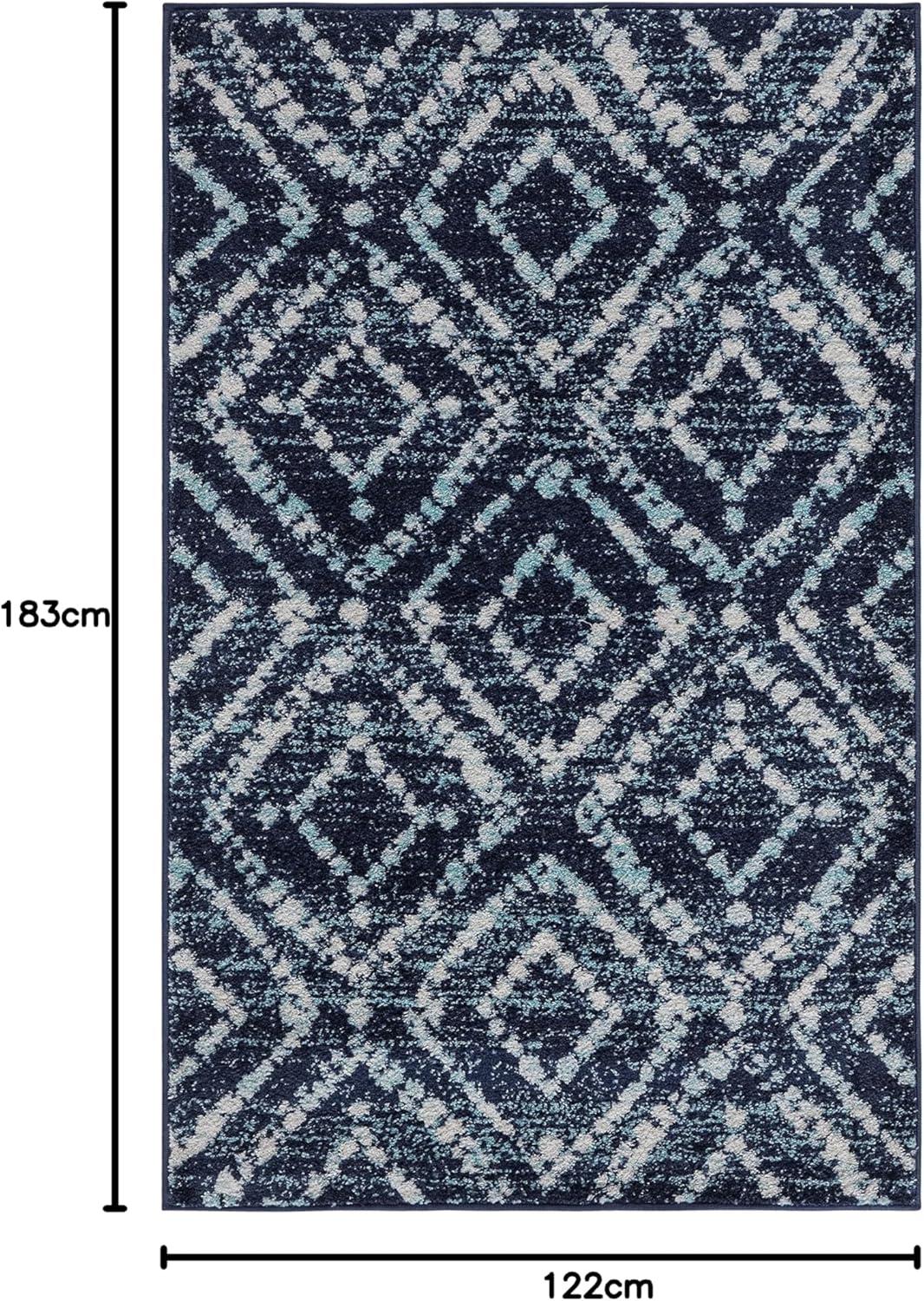 image:imageSAFAVIEH Area Rug 8x10 Adirondack Collection Large Ivory amp Light Blue Geometric Trellis Pattern NonShedding amp Easy Cleaning Ideal for Living Room Bedroom Office Dining Space ADR131TNavyIvory