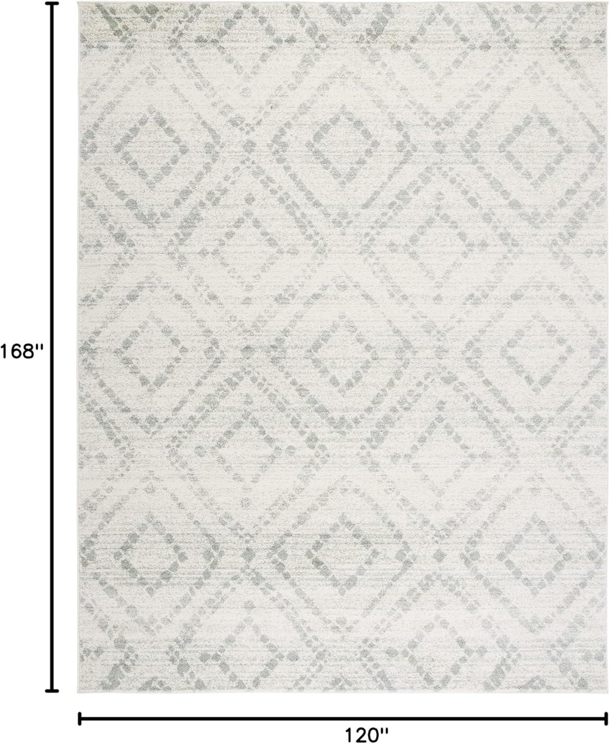 image:imageSAFAVIEH Area Rug 8x10 Adirondack Collection Large Ivory amp Light Blue Geometric Trellis Pattern NonShedding amp Easy Cleaning Ideal for Living Room Bedroom Office Dining Space ADR131TIvoryGreen