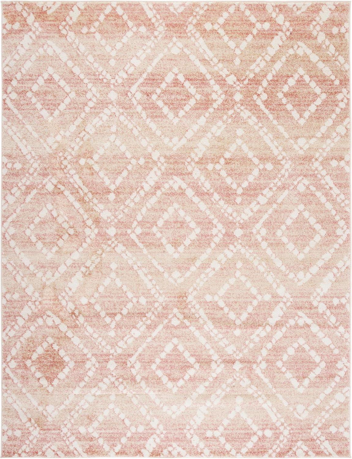 image:imageSAFAVIEH Area Rug 8x10 Adirondack Collection Large Ivory amp Light Blue Geometric Trellis Pattern NonShedding amp Easy Cleaning Ideal for Living Room Bedroom Office Dining Space ADR131TRoseGold