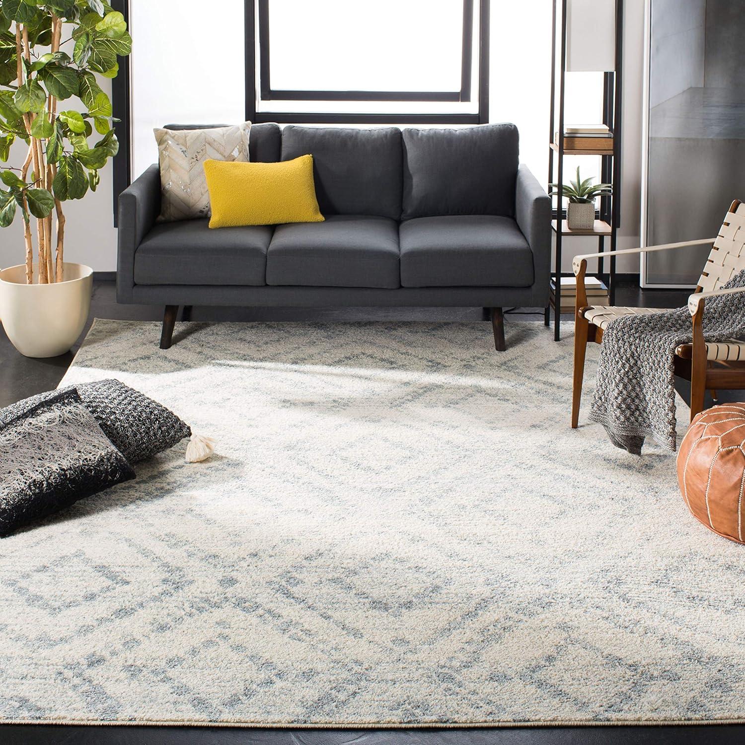 image:imageSAFAVIEH Area Rug 8x10 Adirondack Collection Large Ivory amp Light Blue Geometric Trellis Pattern NonShedding amp Easy Cleaning Ideal for Living Room Bedroom Office Dining Space ADR131TIvoryLight Blue