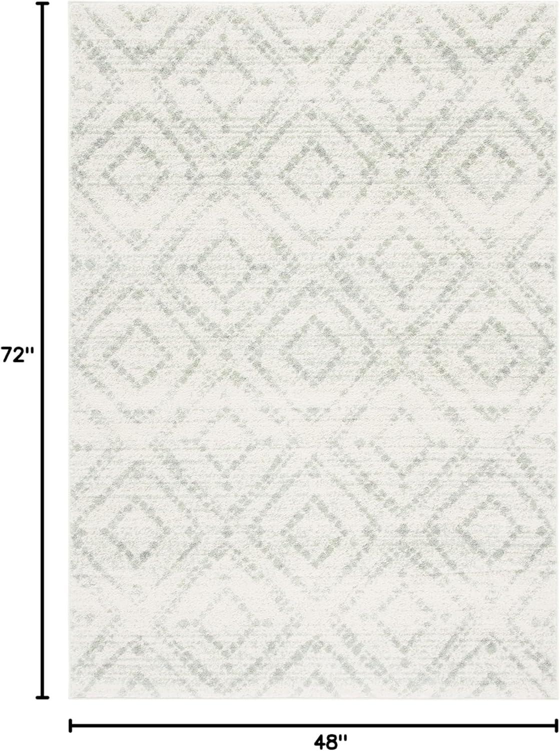 image:imageSAFAVIEH Area Rug 8x10 Adirondack Collection Large Ivory amp Light Blue Geometric Trellis Pattern NonShedding amp Easy Cleaning Ideal for Living Room Bedroom Office Dining Space ADR131TIvoryGreen