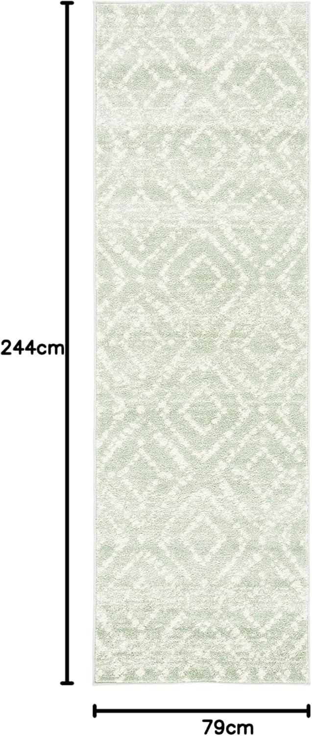image:imageSAFAVIEH Area Rug 8x10 Adirondack Collection Large Ivory amp Light Blue Geometric Trellis Pattern NonShedding amp Easy Cleaning Ideal for Living Room Bedroom Office Dining Space ADR131TGreenIvory