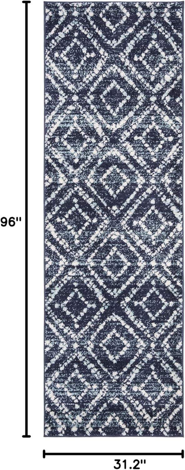 image:imageSAFAVIEH Area Rug 8x10 Adirondack Collection Large Ivory amp Light Blue Geometric Trellis Pattern NonShedding amp Easy Cleaning Ideal for Living Room Bedroom Office Dining Space ADR131TNavyIvory