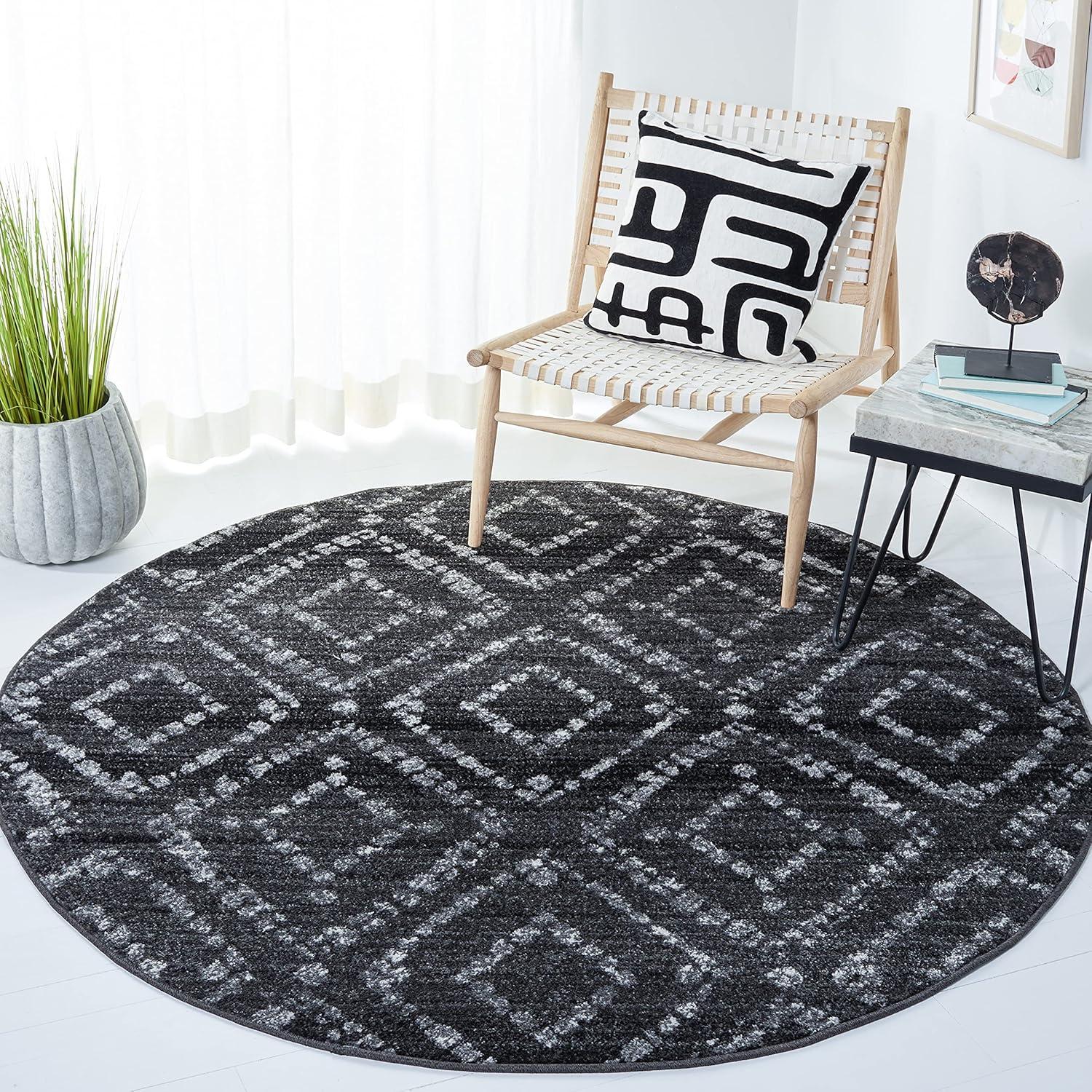 image:imageSAFAVIEH Area Rug 8x10 Adirondack Collection Large Ivory amp Light Blue Geometric Trellis Pattern NonShedding amp Easy Cleaning Ideal for Living Room Bedroom Office Dining Space ADR131TBlackIvory