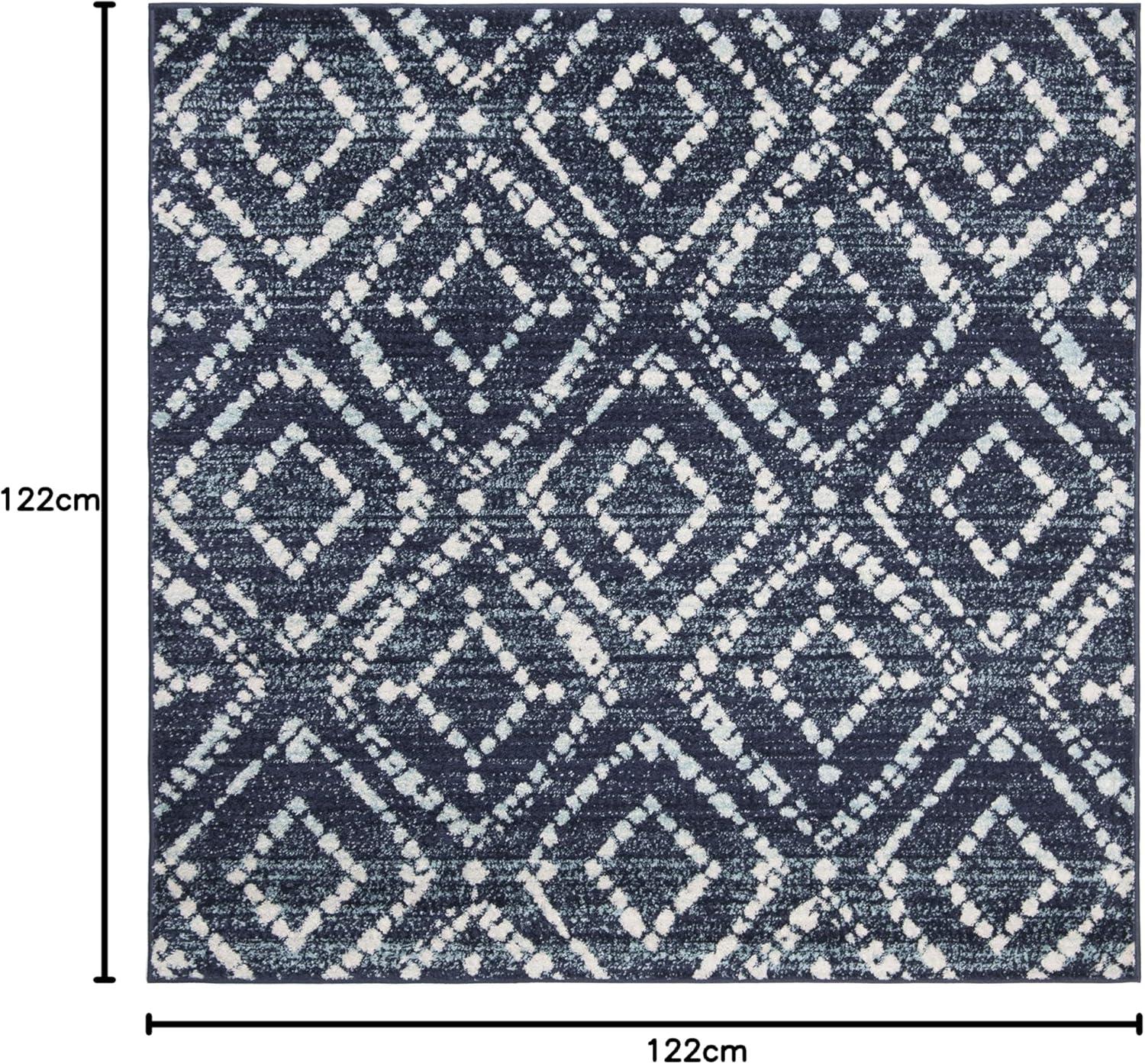 image:imageSAFAVIEH Area Rug 8x10 Adirondack Collection Large Ivory amp Light Blue Geometric Trellis Pattern NonShedding amp Easy Cleaning Ideal for Living Room Bedroom Office Dining Space ADR131TNavyIvory