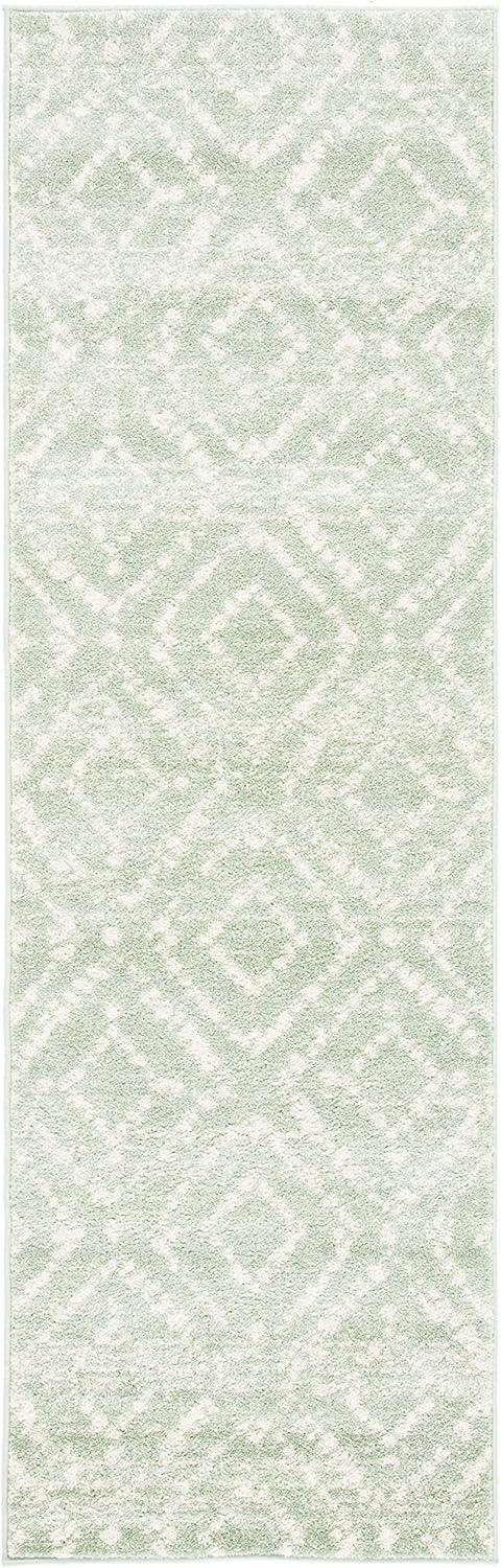 image:imageSAFAVIEH Area Rug 8x10 Adirondack Collection Large Ivory amp Light Blue Geometric Trellis Pattern NonShedding amp Easy Cleaning Ideal for Living Room Bedroom Office Dining Space ADR131TGreenIvory