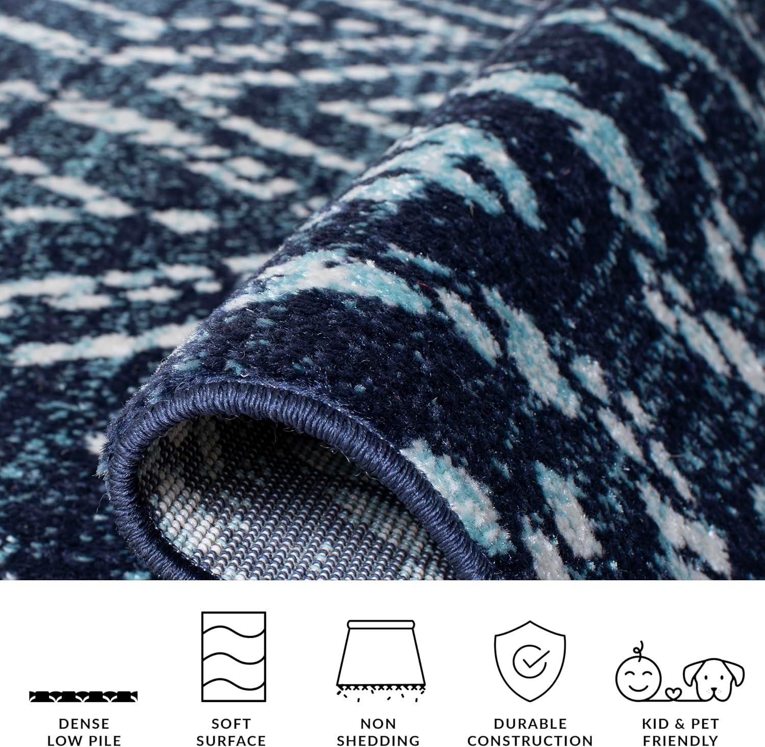 image:imageSAFAVIEH Area Rug 8x10 Adirondack Collection Large Ivory amp Light Blue Geometric Trellis Pattern NonShedding amp Easy Cleaning Ideal for Living Room Bedroom Office Dining Space ADR131TNavyIvory