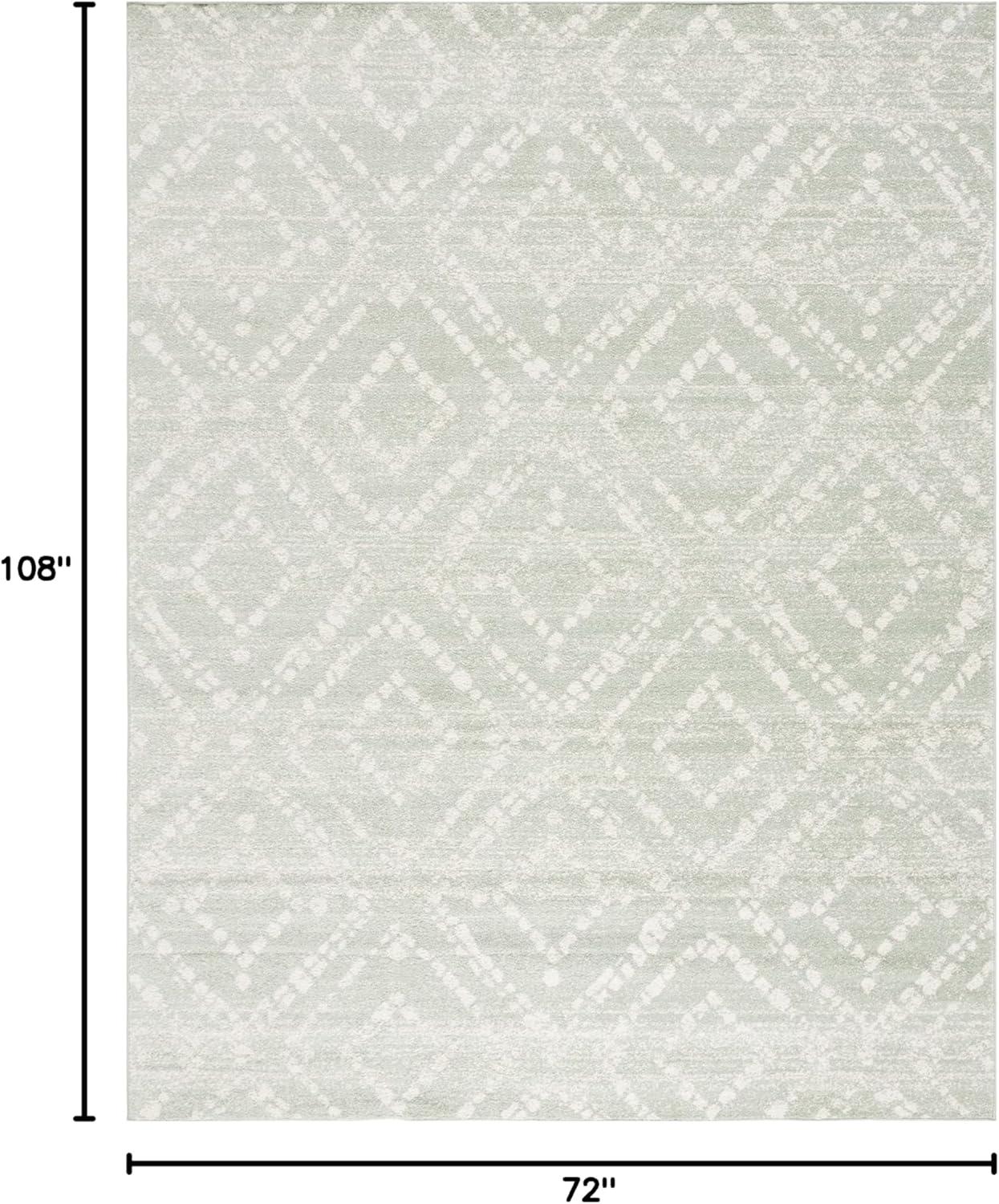 image:imageSAFAVIEH Area Rug 8x10 Adirondack Collection Large Ivory amp Light Blue Geometric Trellis Pattern NonShedding amp Easy Cleaning Ideal for Living Room Bedroom Office Dining Space ADR131TGreenIvory